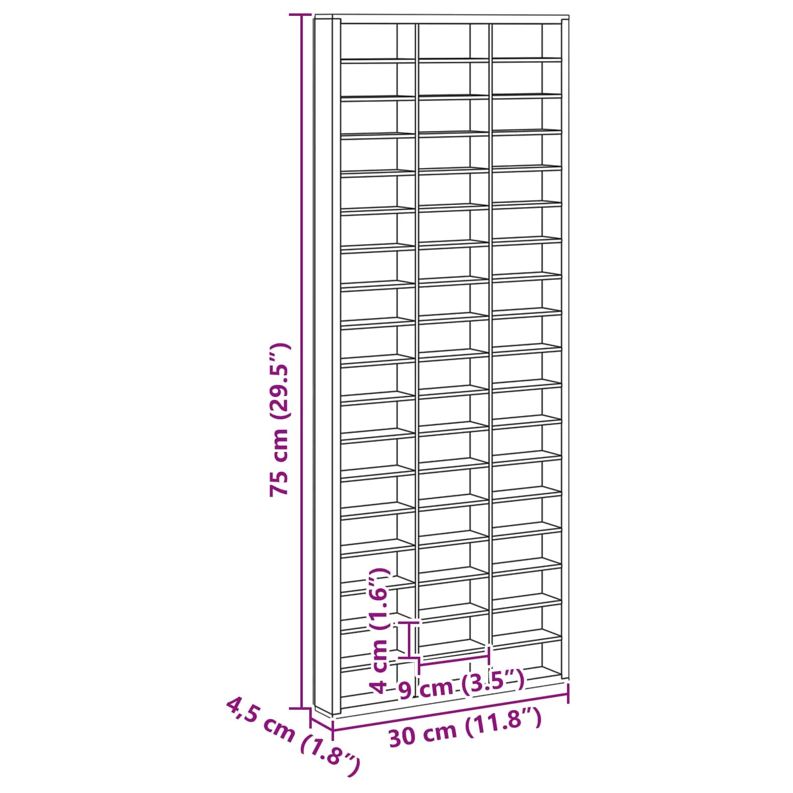 Stenska vitrina Montaža za steno Bež 30 x 4,5 x 75 cm - slika 7