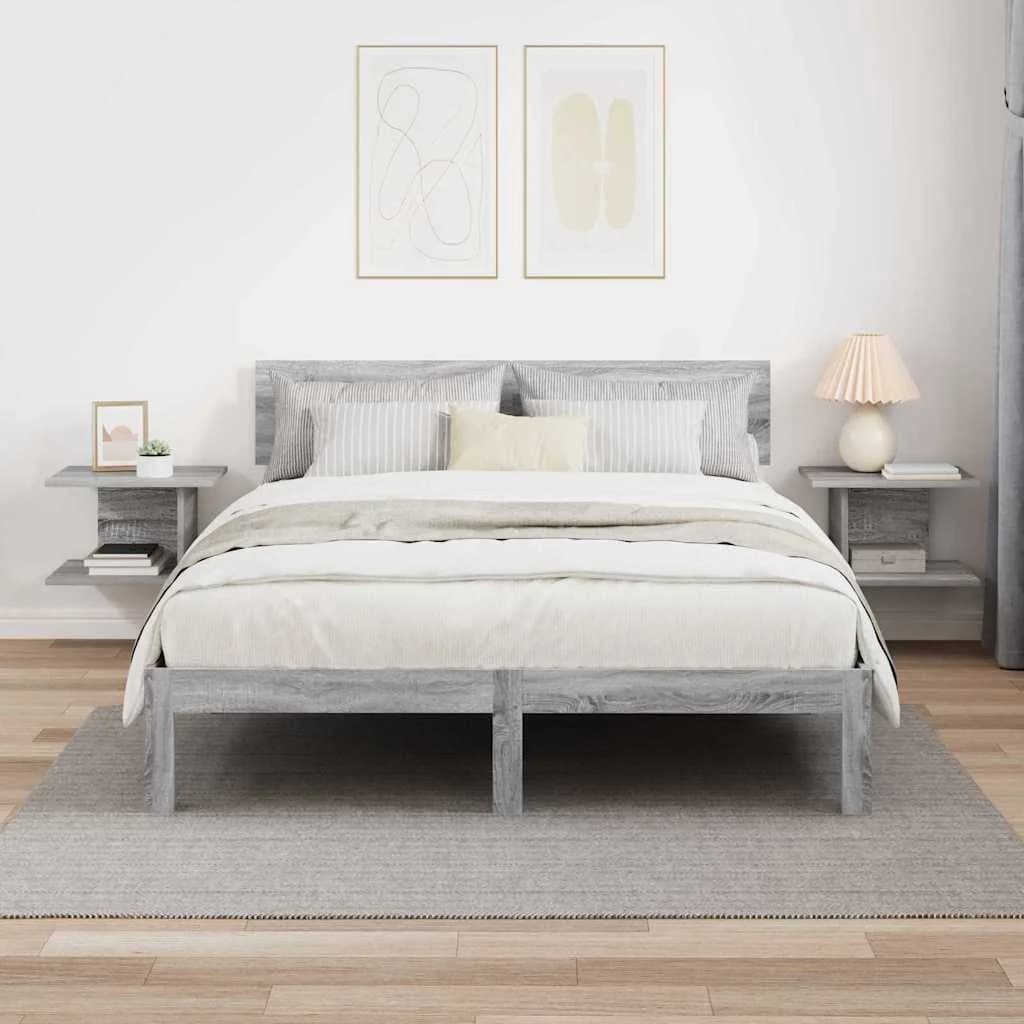 Nočna omarica 2 kos Siva Sonoma 40 x 30 x 25 cm Inženirski les - slika 4