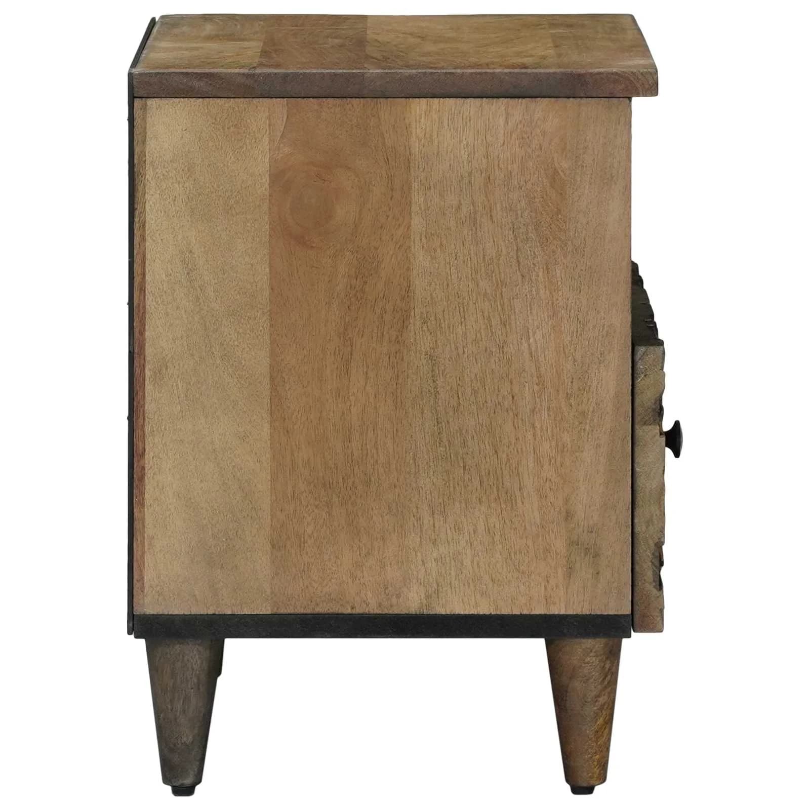 Posteljna omarica Rjava 40 x 33 x 46 cm Masiven les manga - slika 4