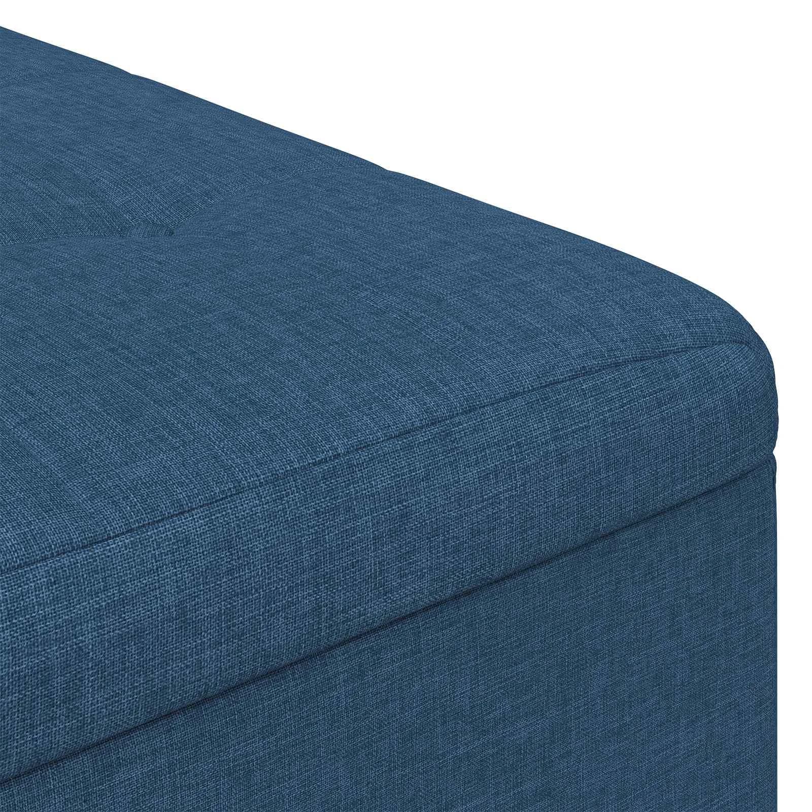 Shranjevalna tabureta z blazino Modra 60 x 60 x 45 cm blago - slika 7