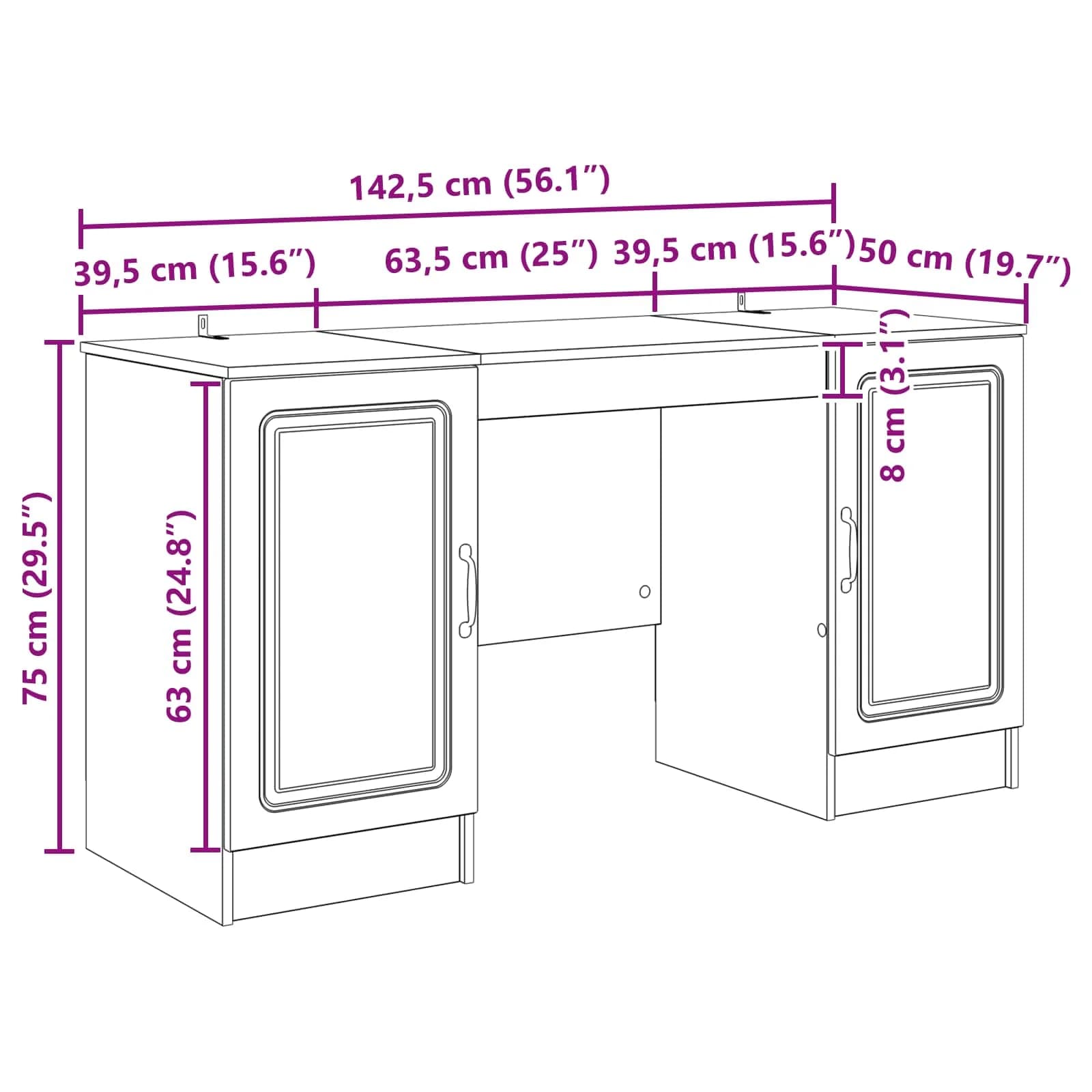 Miza Artisan hrast Inženirski les 142,5 x 50 x 75 cm - slika 10