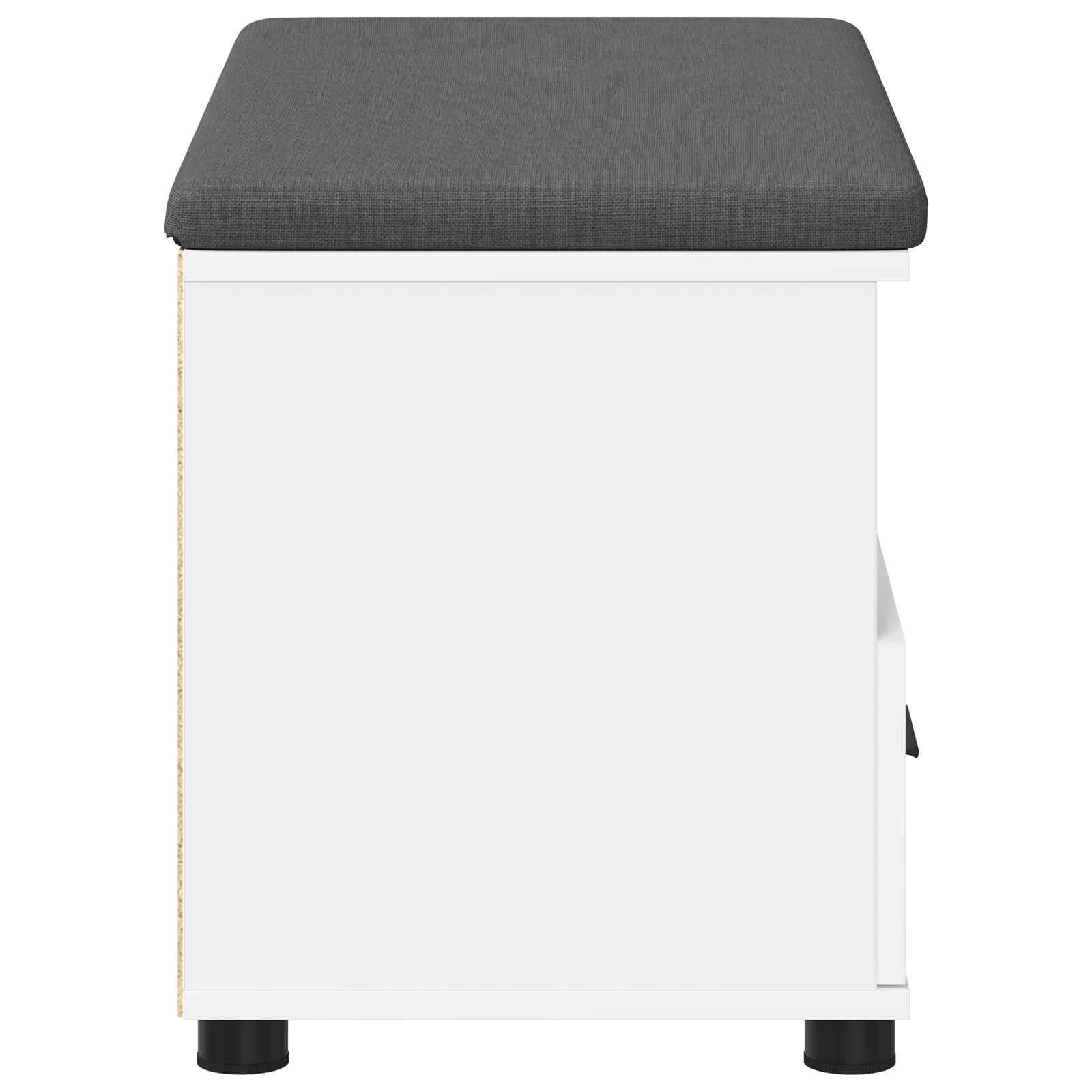 Haldna klop Bela 80 x 38 x 46 cm Oblikovan Les in Tkanina - slika 7