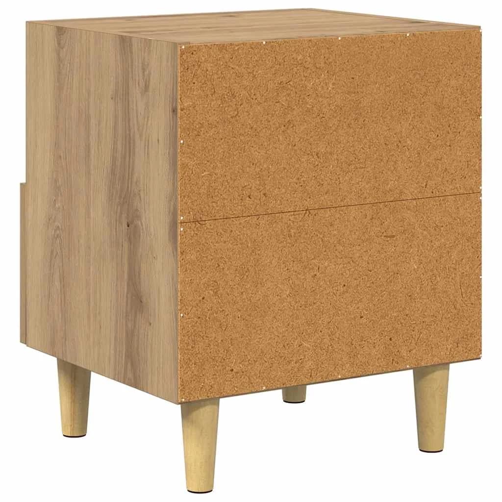 Nočna omarica 2 kos Umetni hrast 40 x 35 x 47 cm Inženirski les - slika 9