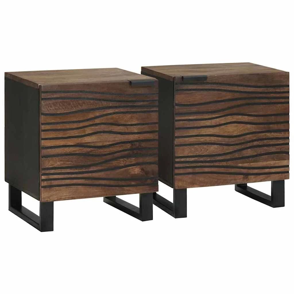 Nočna omarica 2 kos Oreh 40 x 33 x 46 cm Inženirski les