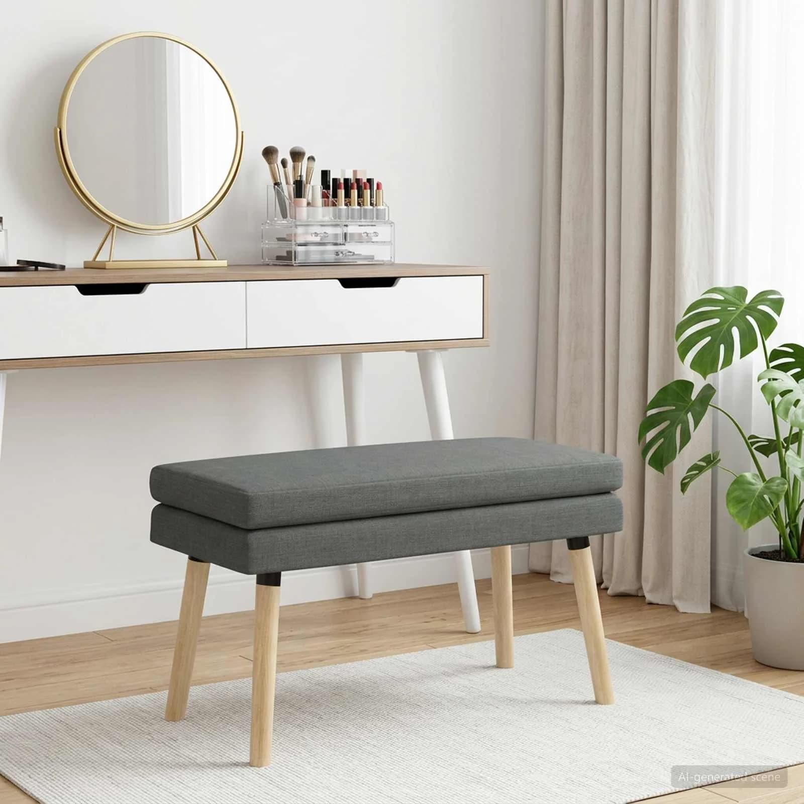 Dvojna klop Temno siva 80 x 40 x 47 cm Blago