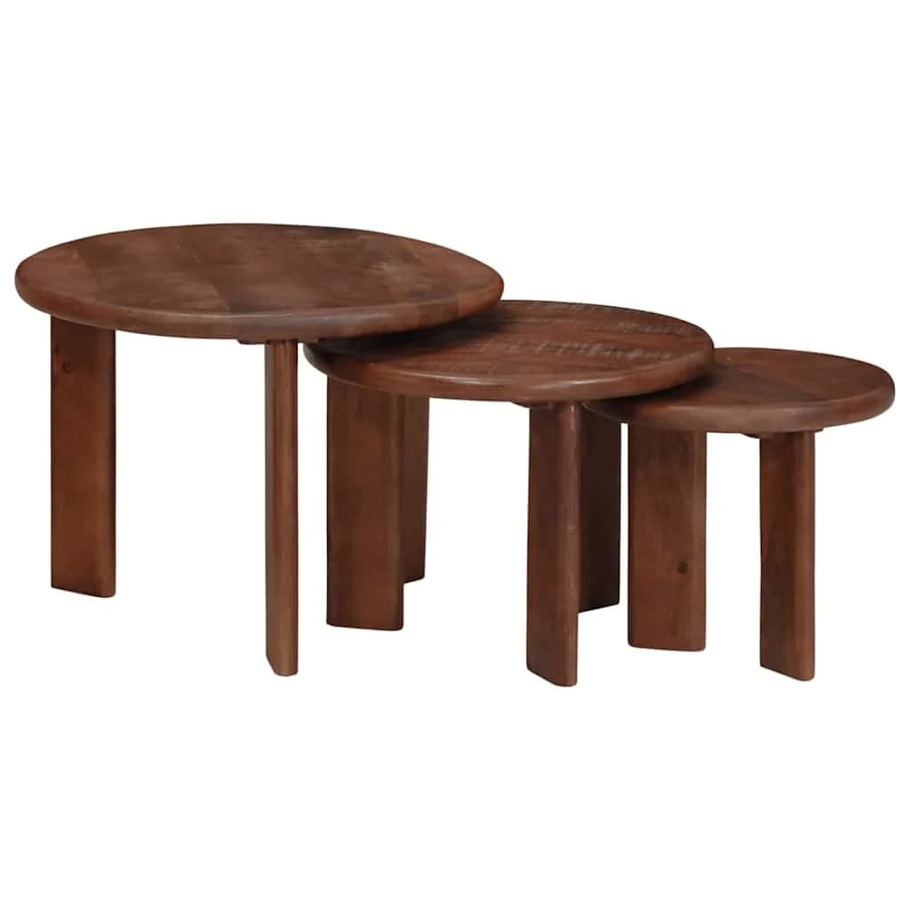 Mize za kavo z gnezdenjem 3 kos Temno rjava Ø 54 x 40 cm - slika 2
