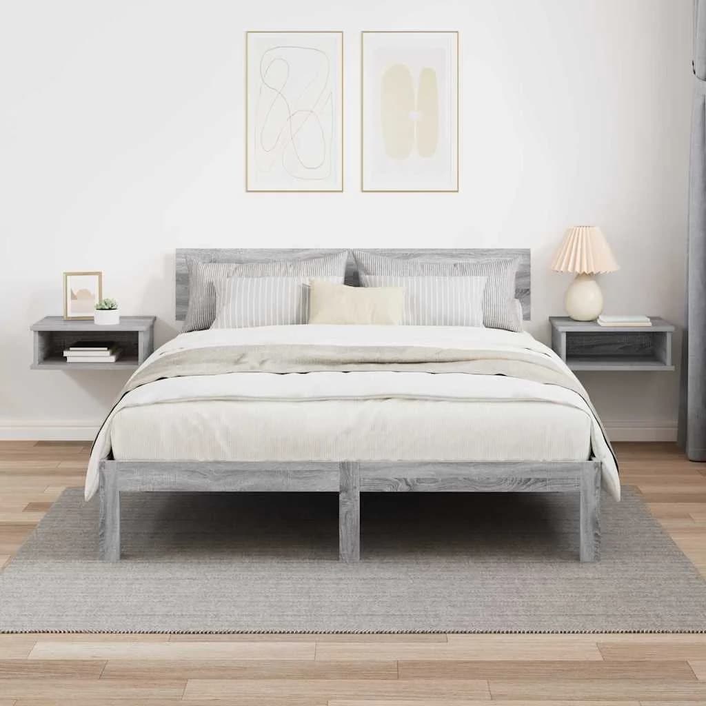 Nočna omarica 2 kos Siva Sonoma 40 x 31 x 15 cm Inženirski les - slika 4