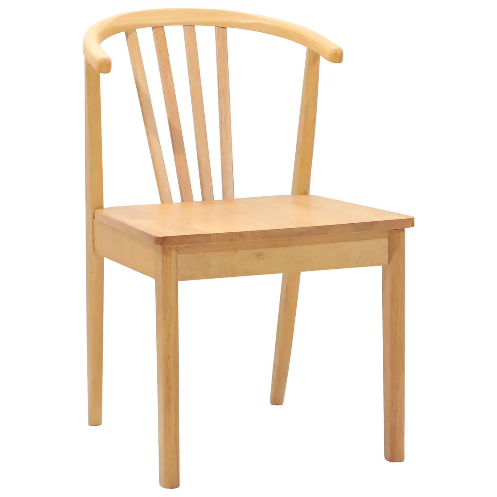 Jedilni stol 2 kos Trda guma Naravna 51 x 61 x 80,5 cm - slika 4