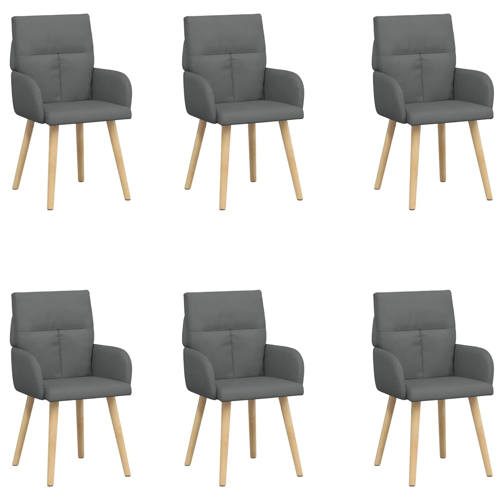 Jedilni stoli 6 kos Blago Temno siva 60 x 56 x 96 cm - slika 2