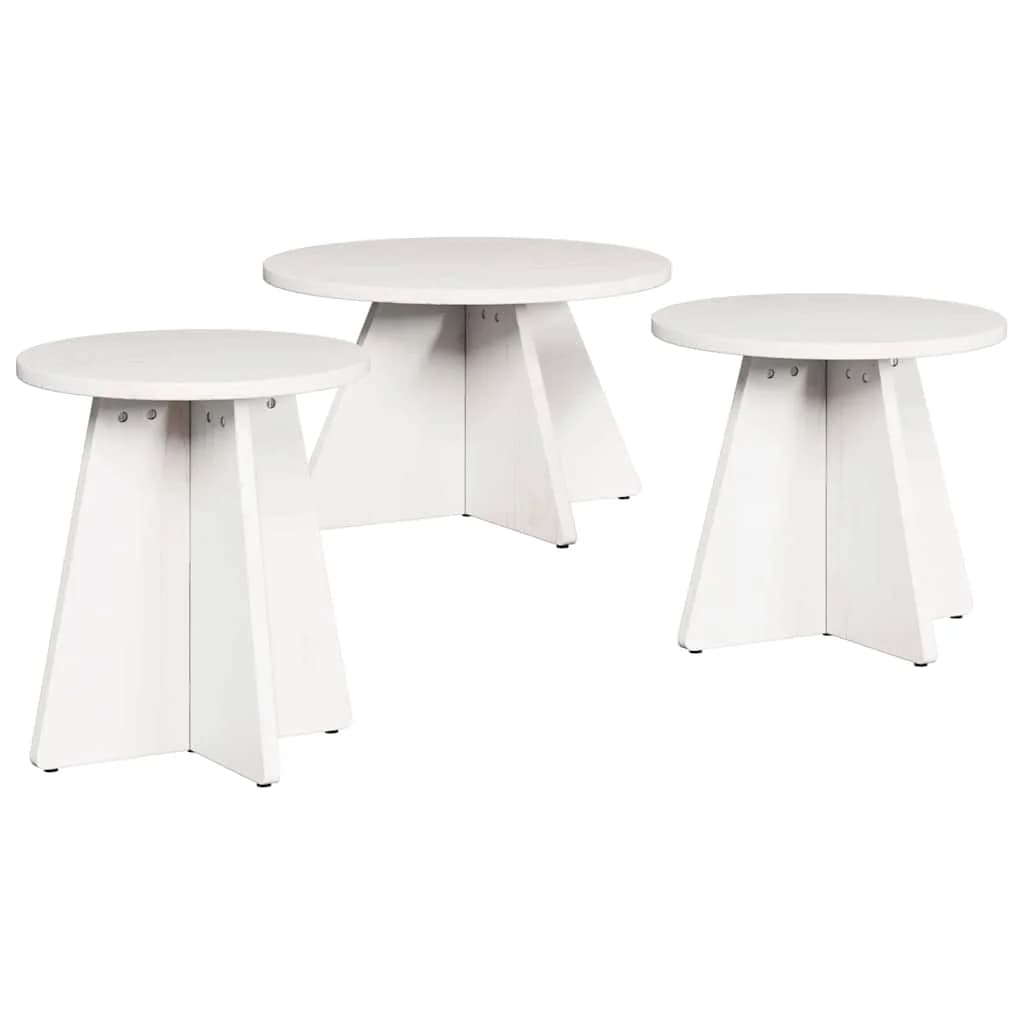 Klubska miza 3 kos Bela 49 x 49 x 30 cm - slika 2