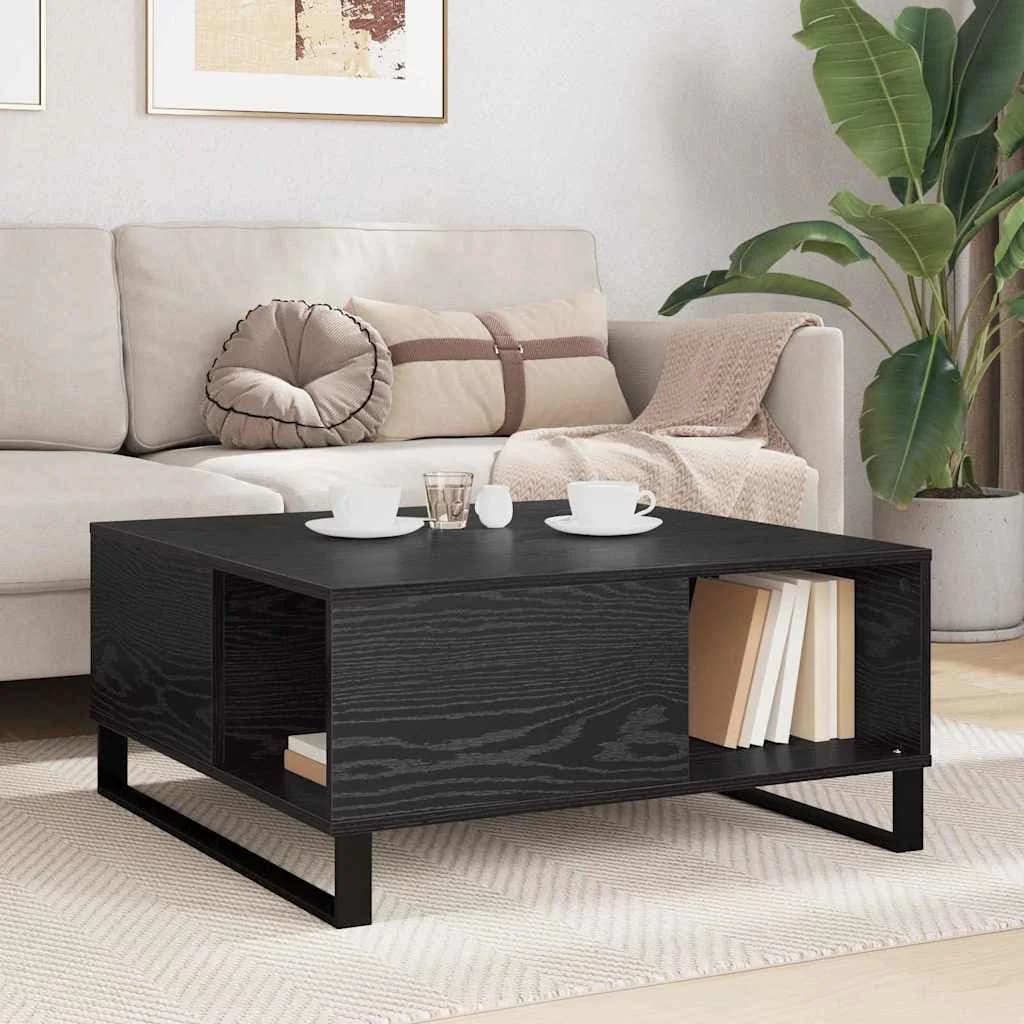Klubska miza Črna Orehovina 80 x 80 x 36,5 cm Inženirski les - slika 4