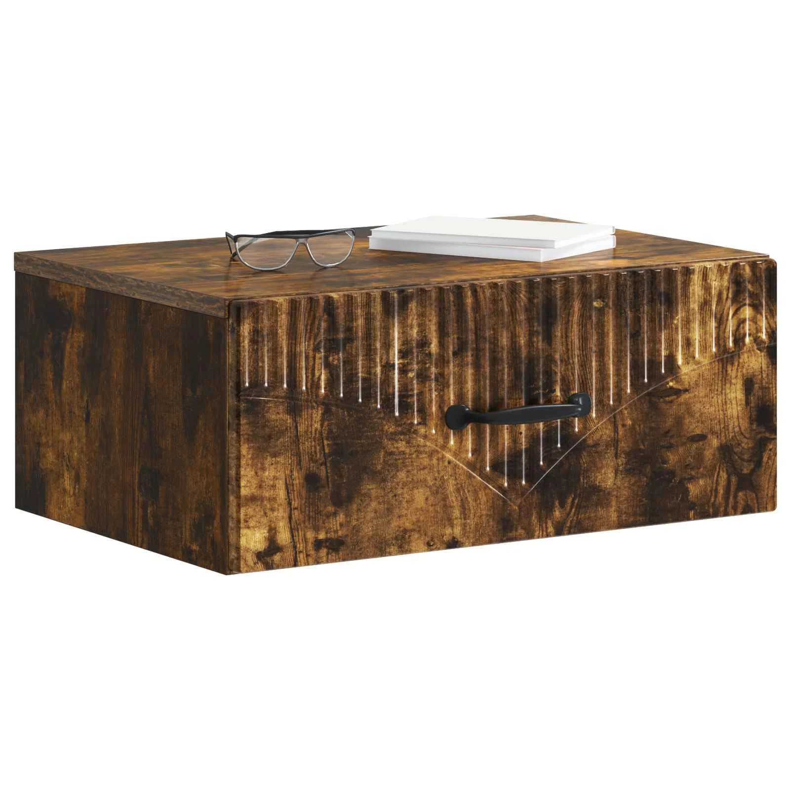 Stenski nočni omarici 2 kos Dimljen hrast 49 x 34,5 x 20 cm - slika 3