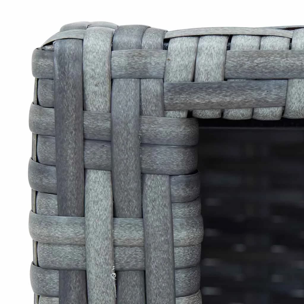 Stopnica za masažni bazen siv poli ratan 92x45x25 cm - slika 9