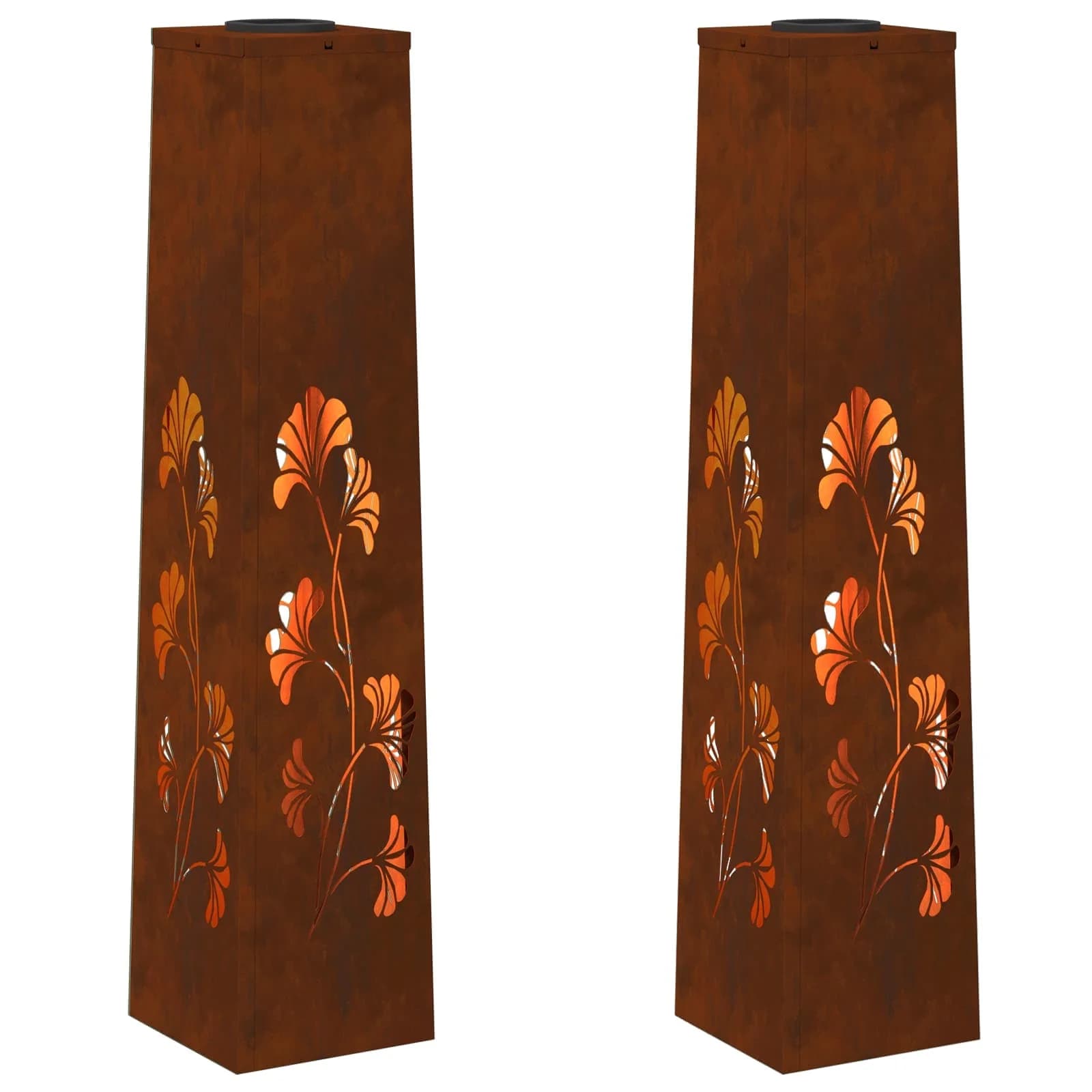 Solarno LED svetilo za pot 2 kos Toplo bela 18 x 18 x 80 cm - slika 2