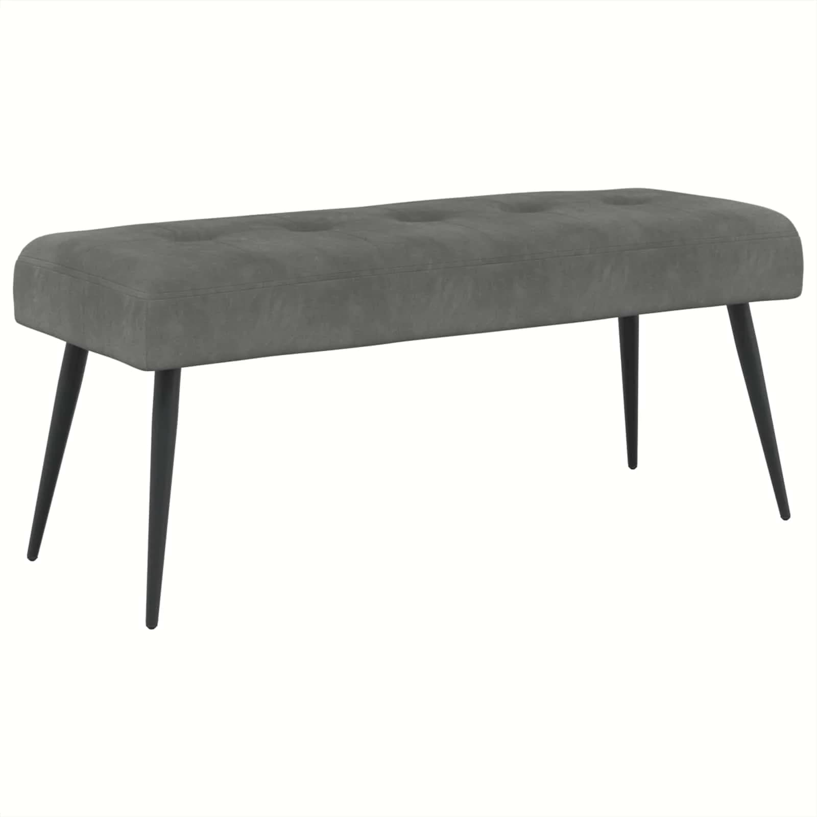 Klop s gumbnim oblazinjenjem Temno siva 110 x 40 x 46 cm Žamet - slika 2