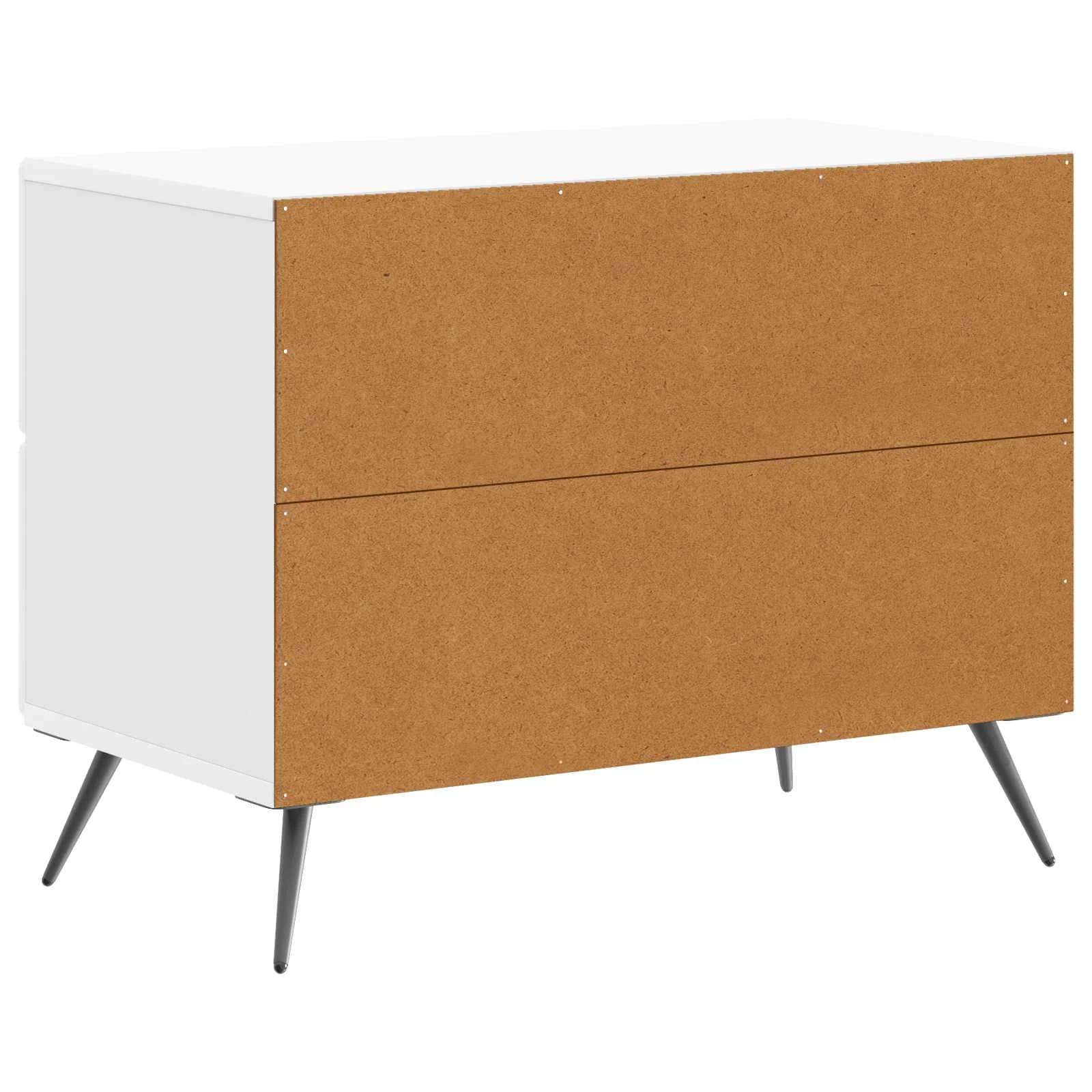 Nočna omarica s predalom Bela visok sijaj 62 x 34,5 x 47,5 cm - slika 7