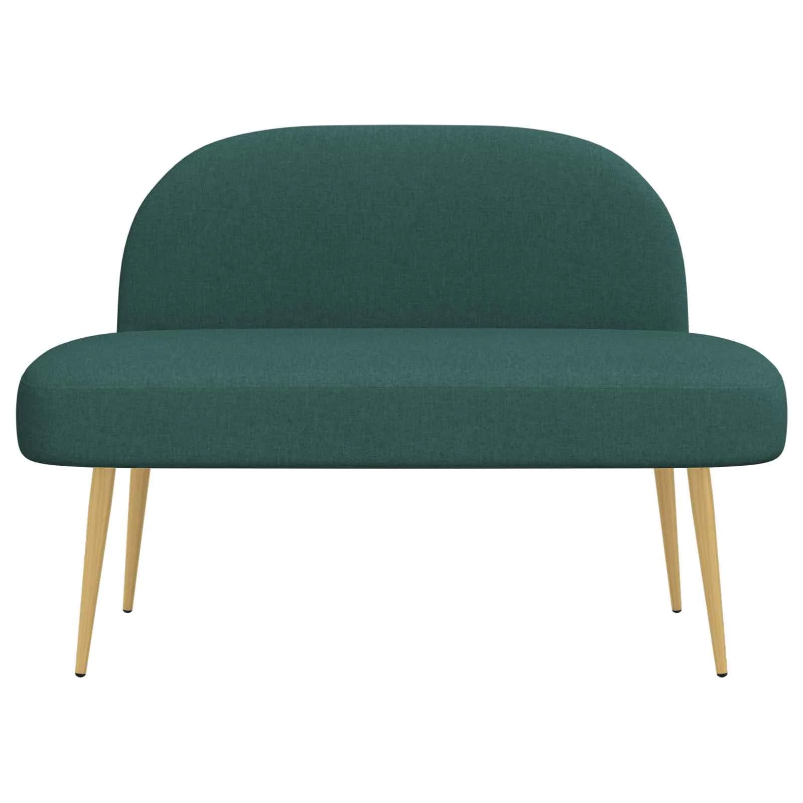 Oblazinjena klop z naslonom Temno zelena 110 x 60 x 76 cm - slika 3
