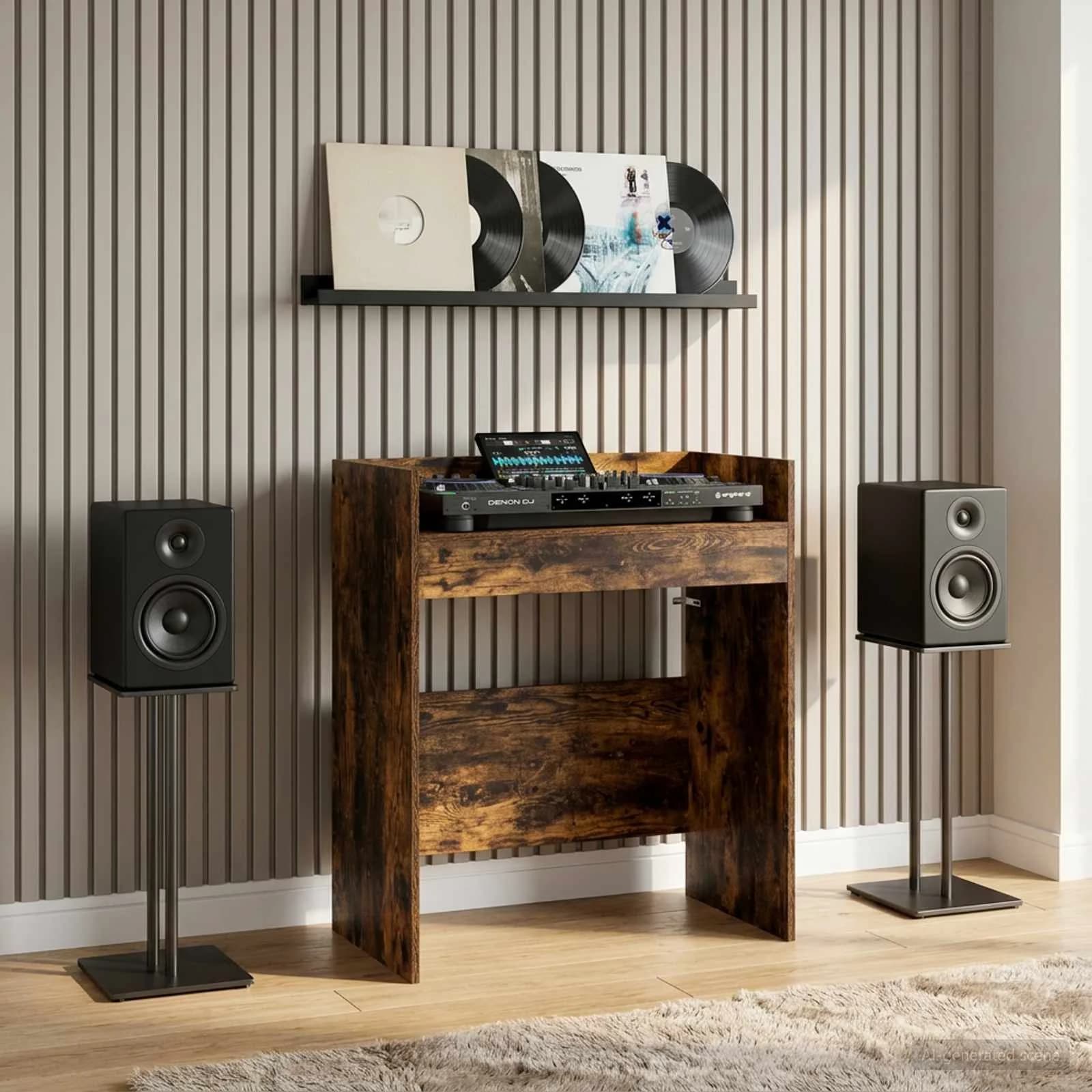 DJ miza Dimljen hrast 62 x 45 x 102 cm Inženirski les