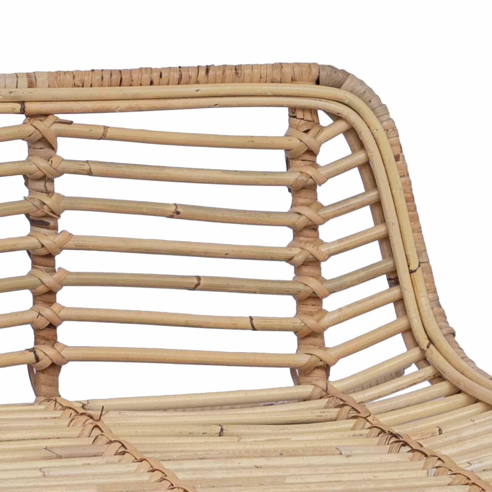 Barski stol 2 kos Naravna 44 x 45 x 76 cm Rattan in jeklo - slika 6