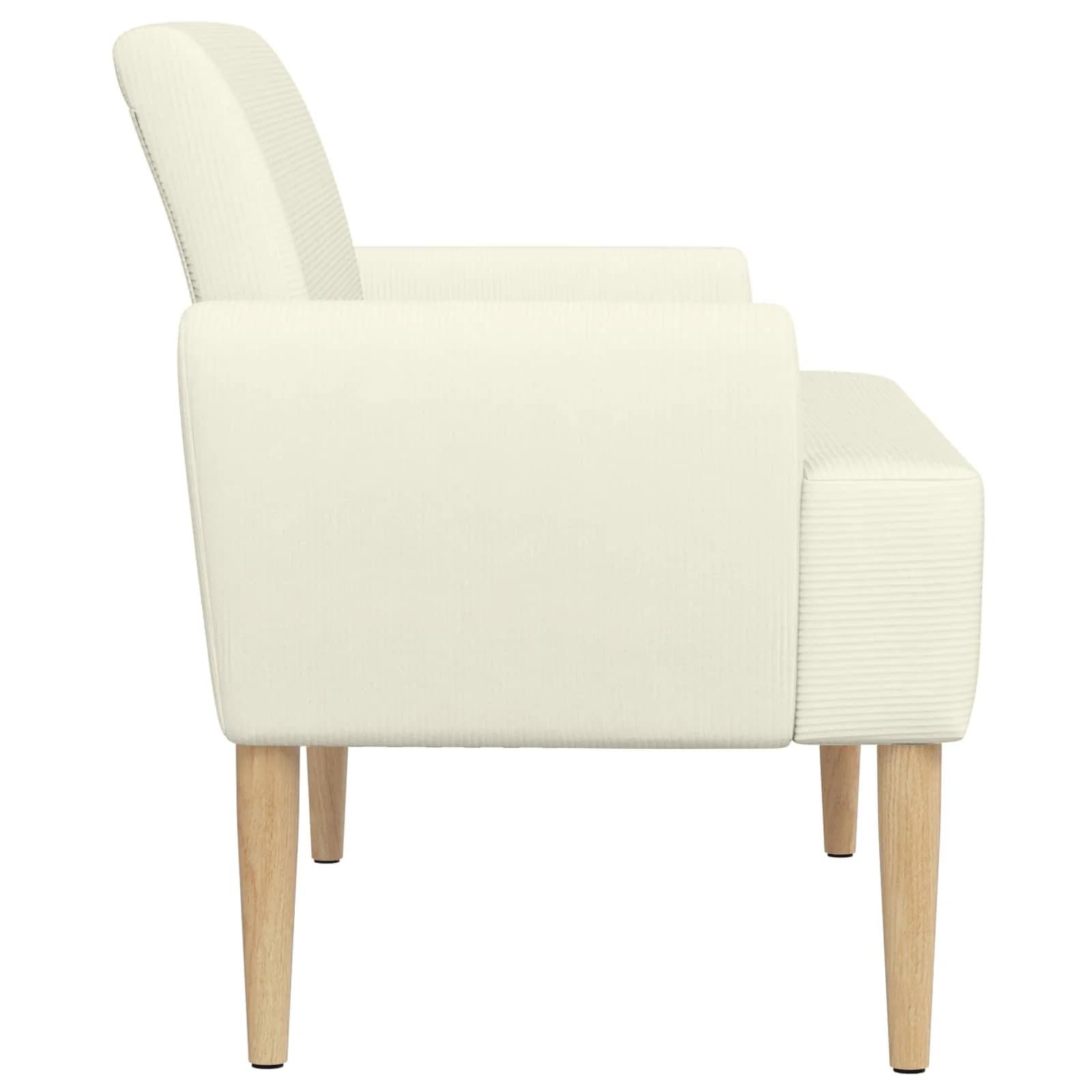 Dvojnica s gumbi Krem 116 x 67 x 81 cm Žametna tkanina - slika 4