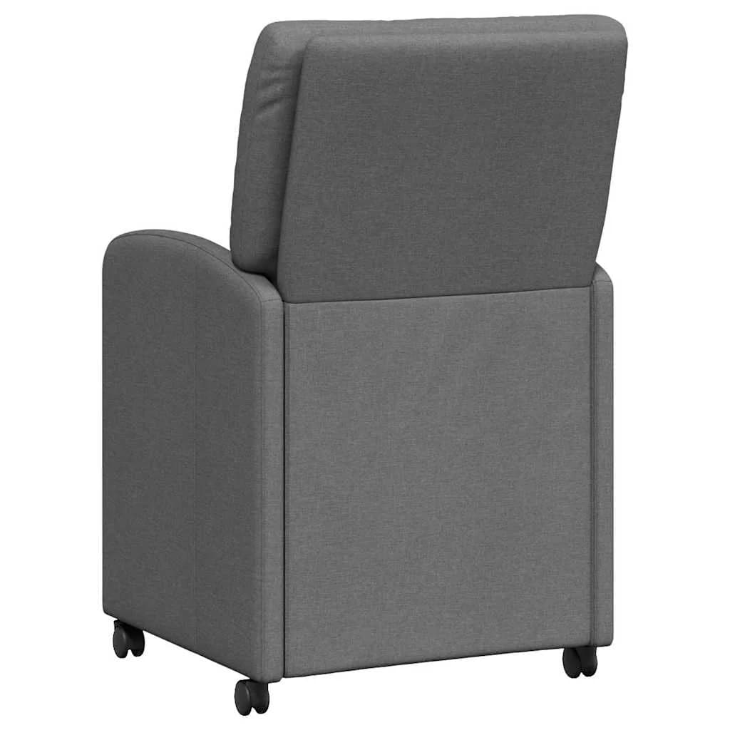 Jedilni stoli s kolesi 2 kos blago Temno siva 57 x 67 x 95 cm - slika 6