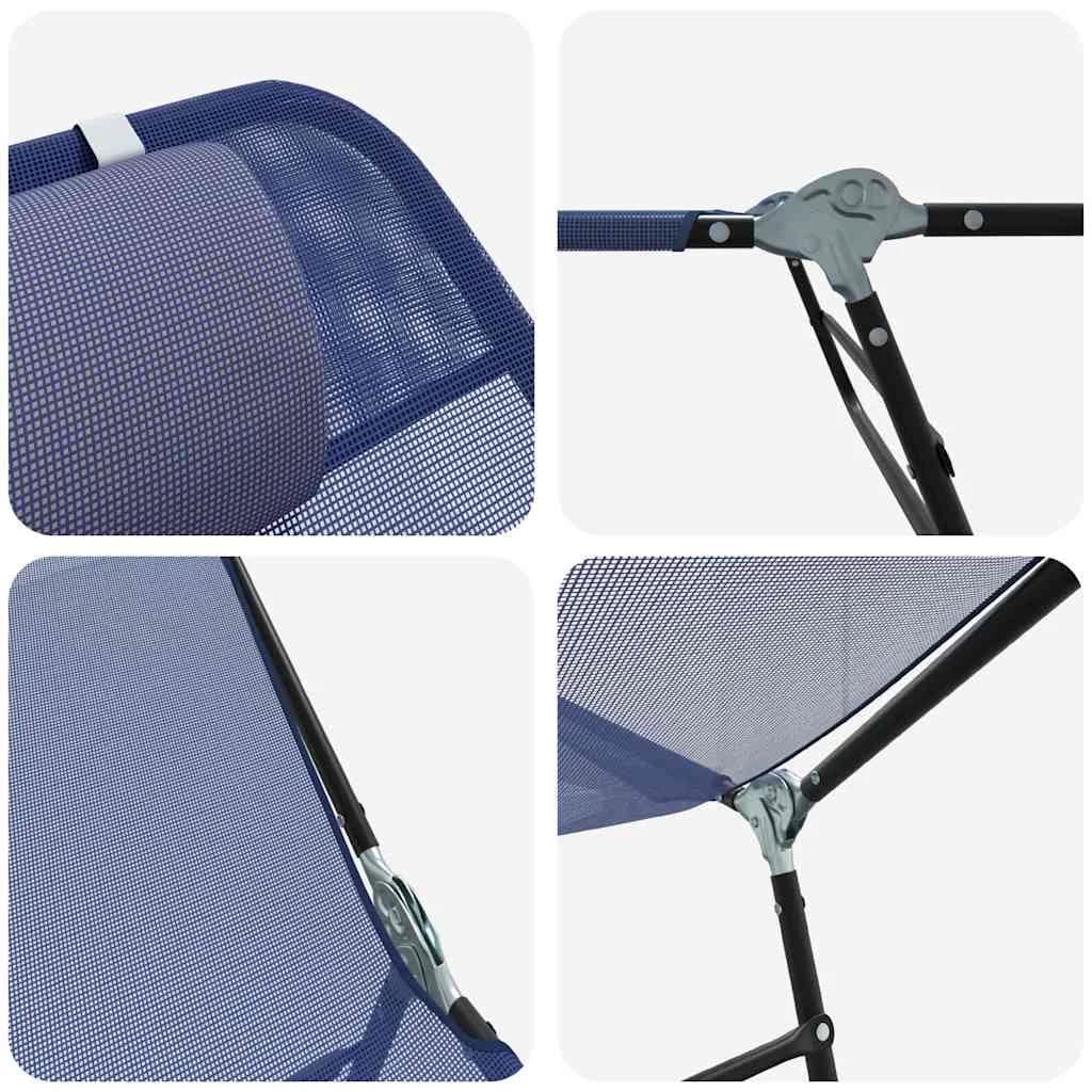 Zložljiv ležalnik Temno modra 182 x 55 x 85,5 cm Tekstil - slika 7