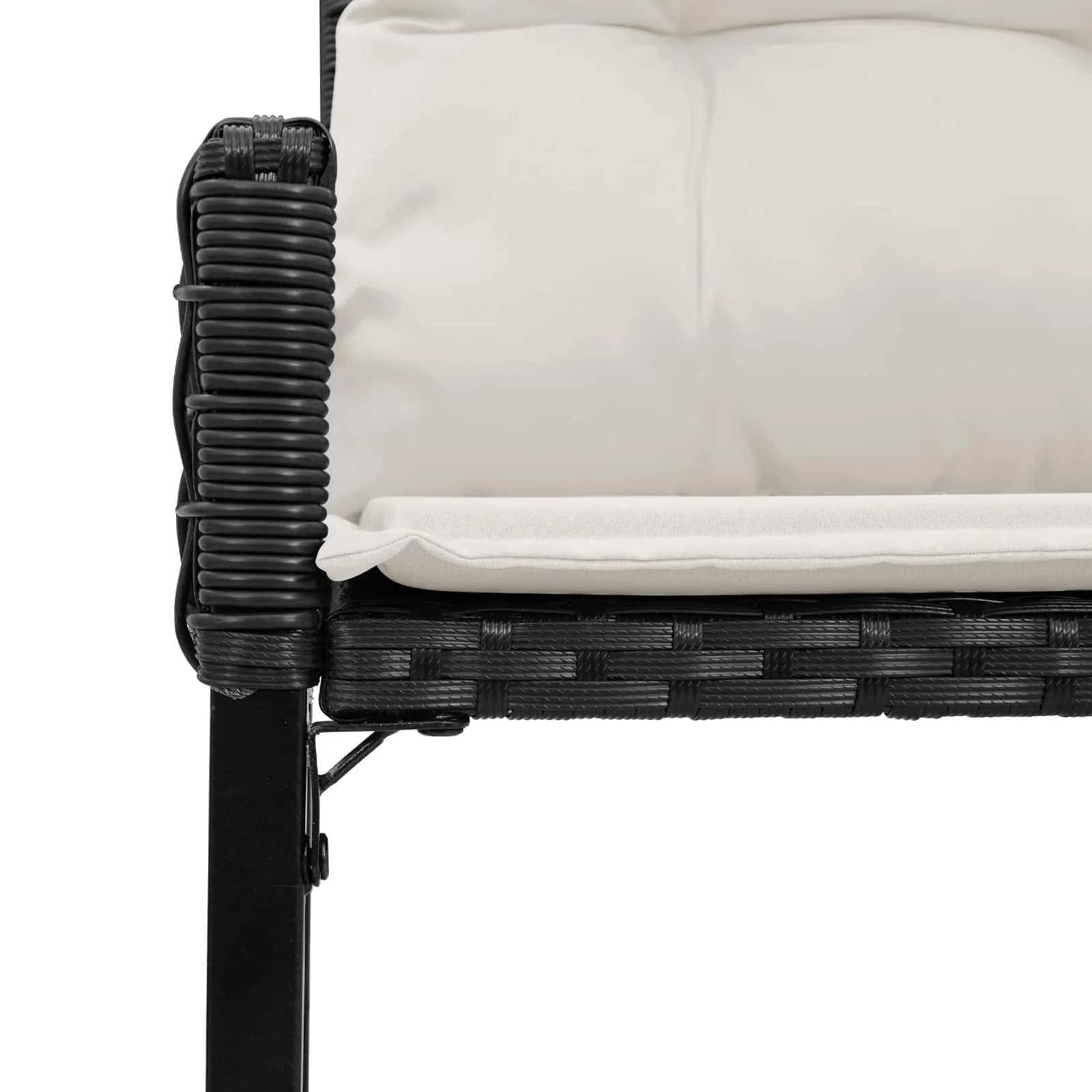 Zunanja klop z blazino Črna in krem bela 118 x 55 x 82 cm - slika 8