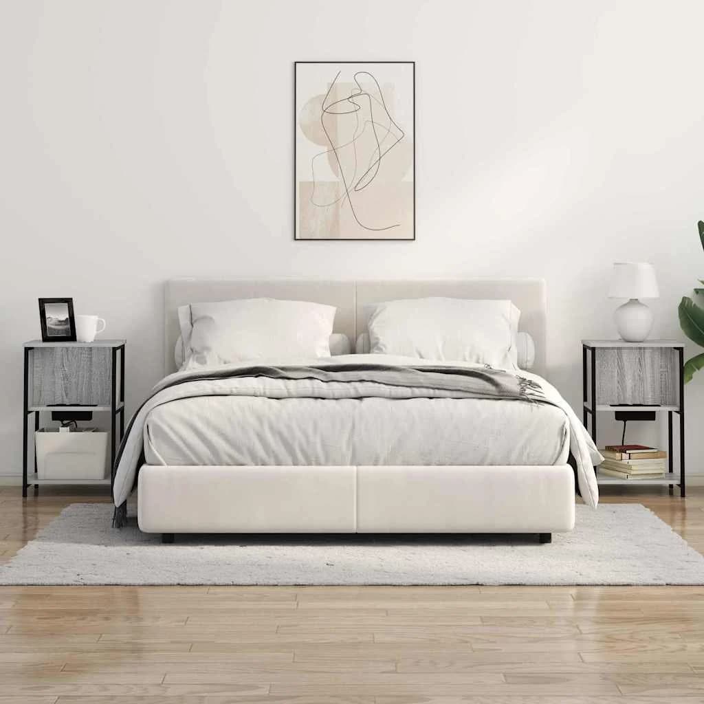 Nočna omarica 2 kos Siva Sonoma 38 x 31 x 61 cm Inženirski les - slika 4