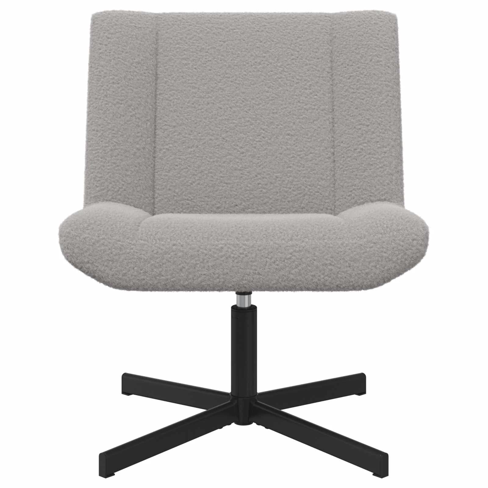 Vrtljiv stol Svetlo siva 63 x 75 x 76 cm Ovčja koža - slika 3