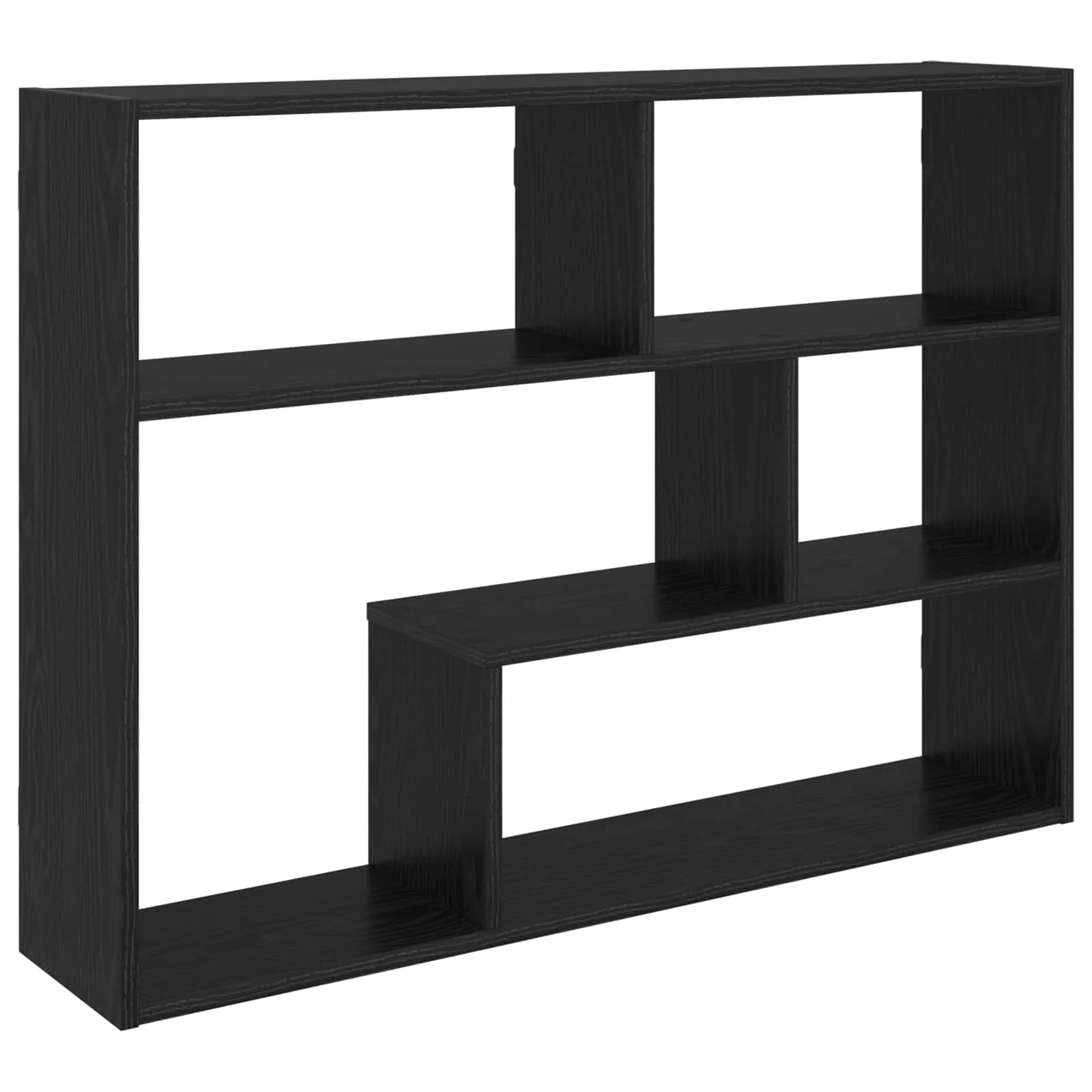 Stenska polica Montaža za steno Črni hrast 95 x 20 x 69,5 cm - slika 2