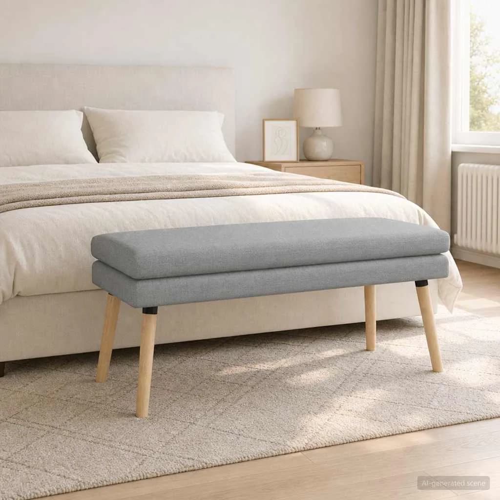 Dvojna klop Svetlo siva 110 x 40 x 47 cm Blago