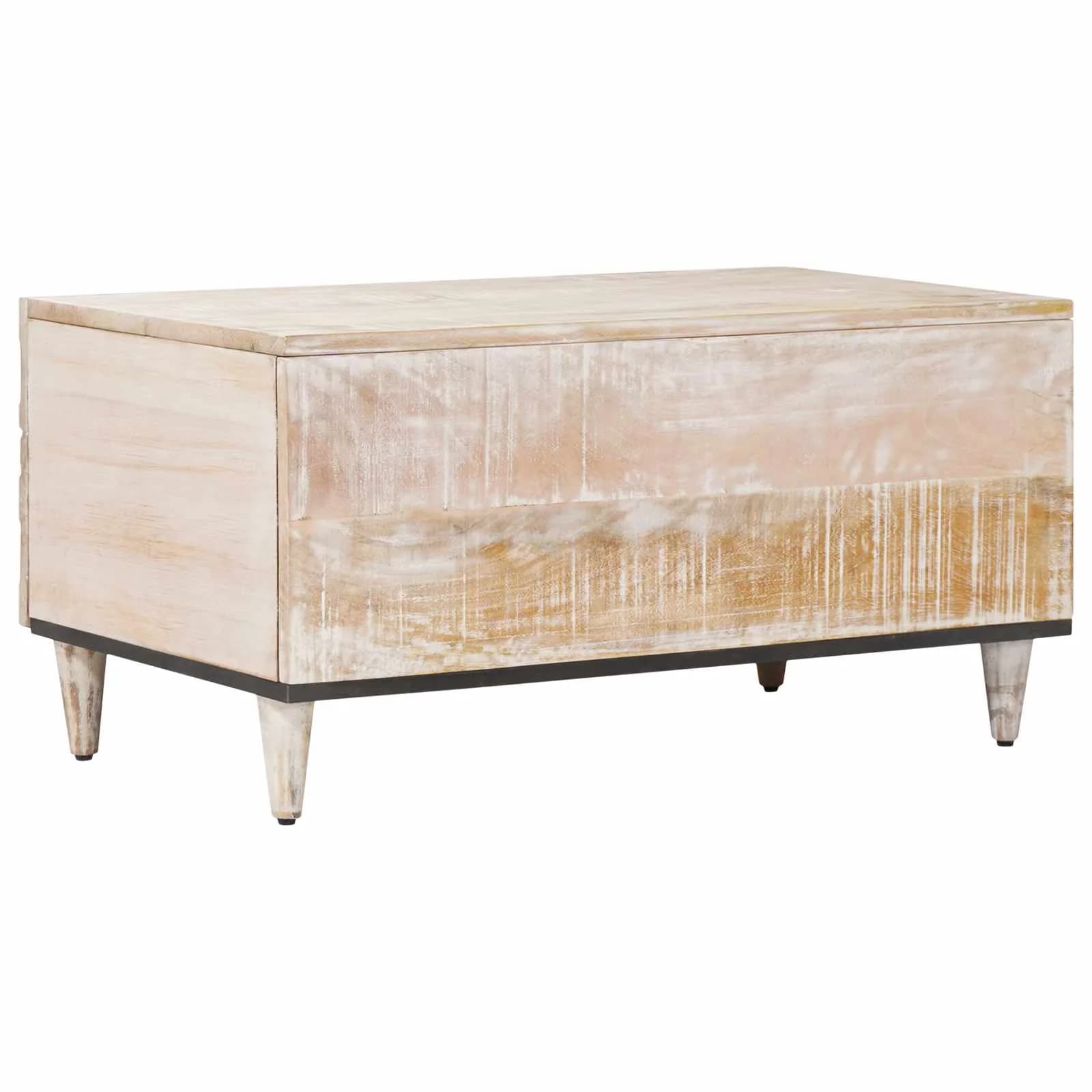 Klubska miza Bela 80 x 50 x 40 cm Masiven les manga - slika 5