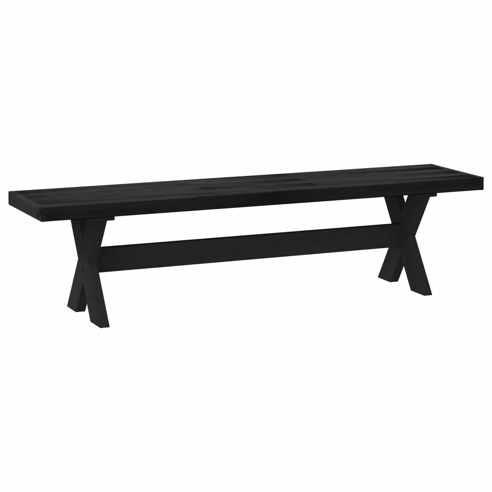 Jedilna klop NOAIN 160 x 41 x 45 cm Masivna borovina Črna - slika 5
