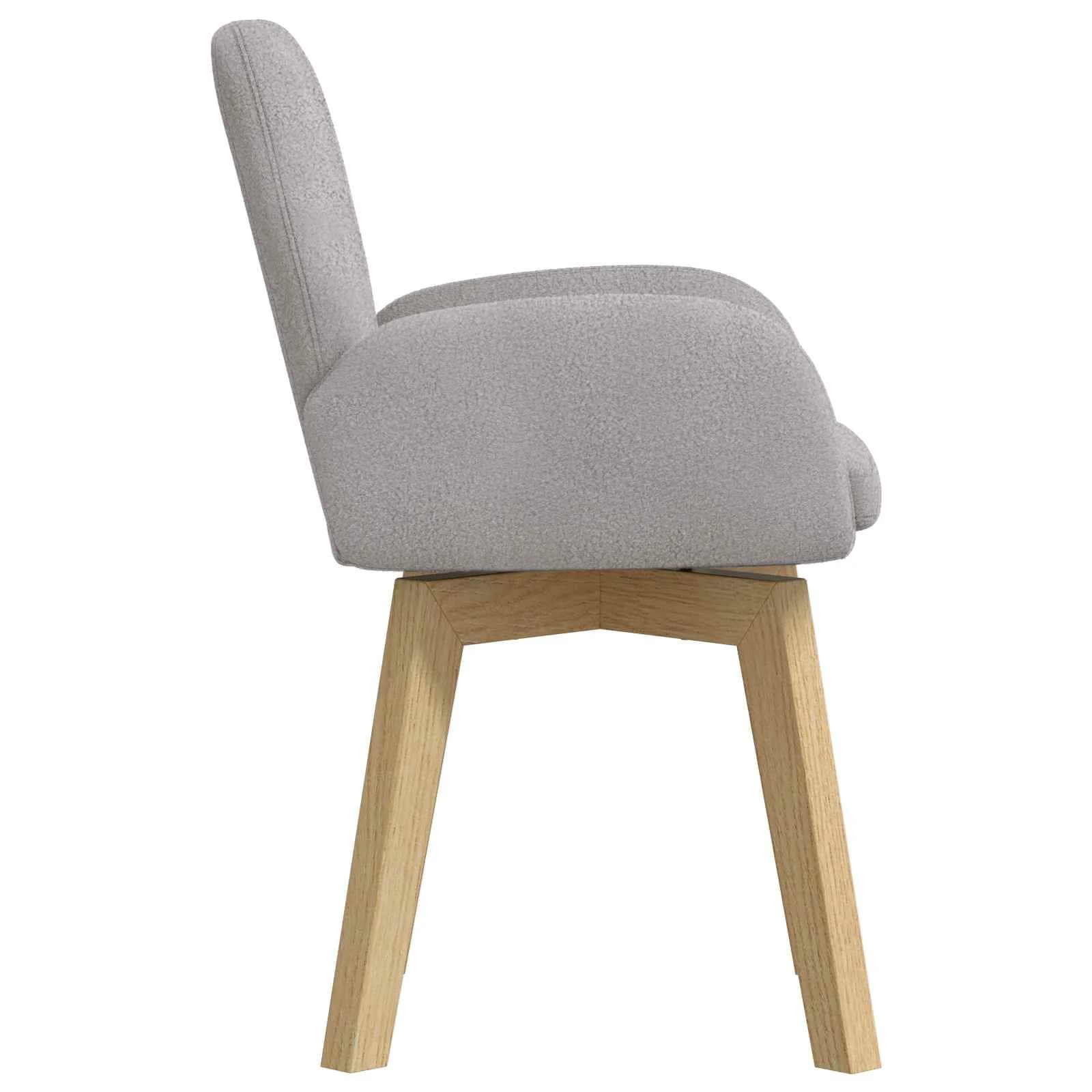 Vrtilne jedilne stole 6 kos Bouclé Svetlo siva 54 x 58 x 87 cm - slika 4