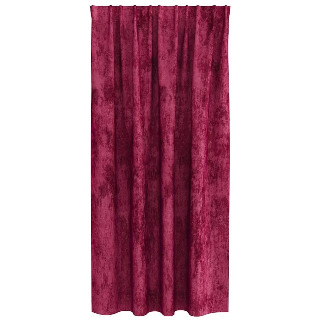 Velvete zavese 2 kos vinsko rdeča 175 x 140 cm Žamet - slika 4