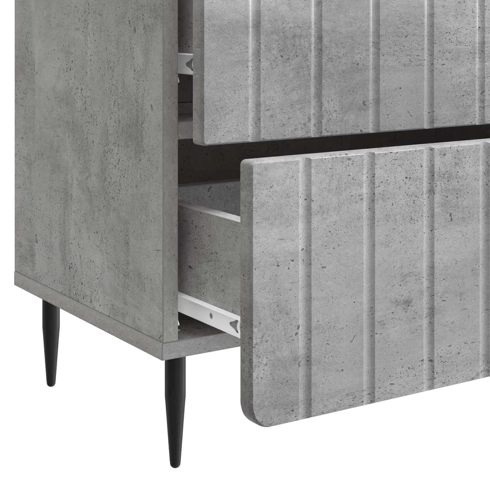 Nočna omarica Betonsko siva 62 x 34,5 x 49,5 cm Inženirski les - slika 9