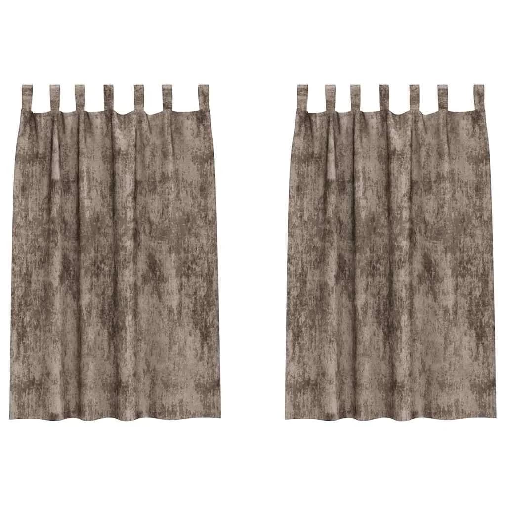 Velvete zavese 2 kos Kapučino 175 x 140 cm Žamet - slika 2