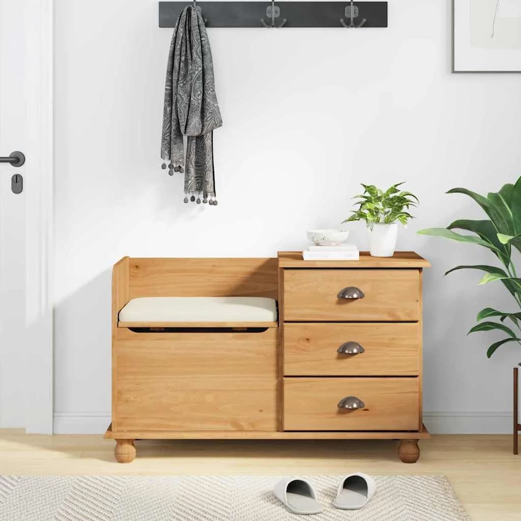 Klop s prostorom za shranjevanje ASKIM Rjava 100 x 39 x 62 cm - slika 4