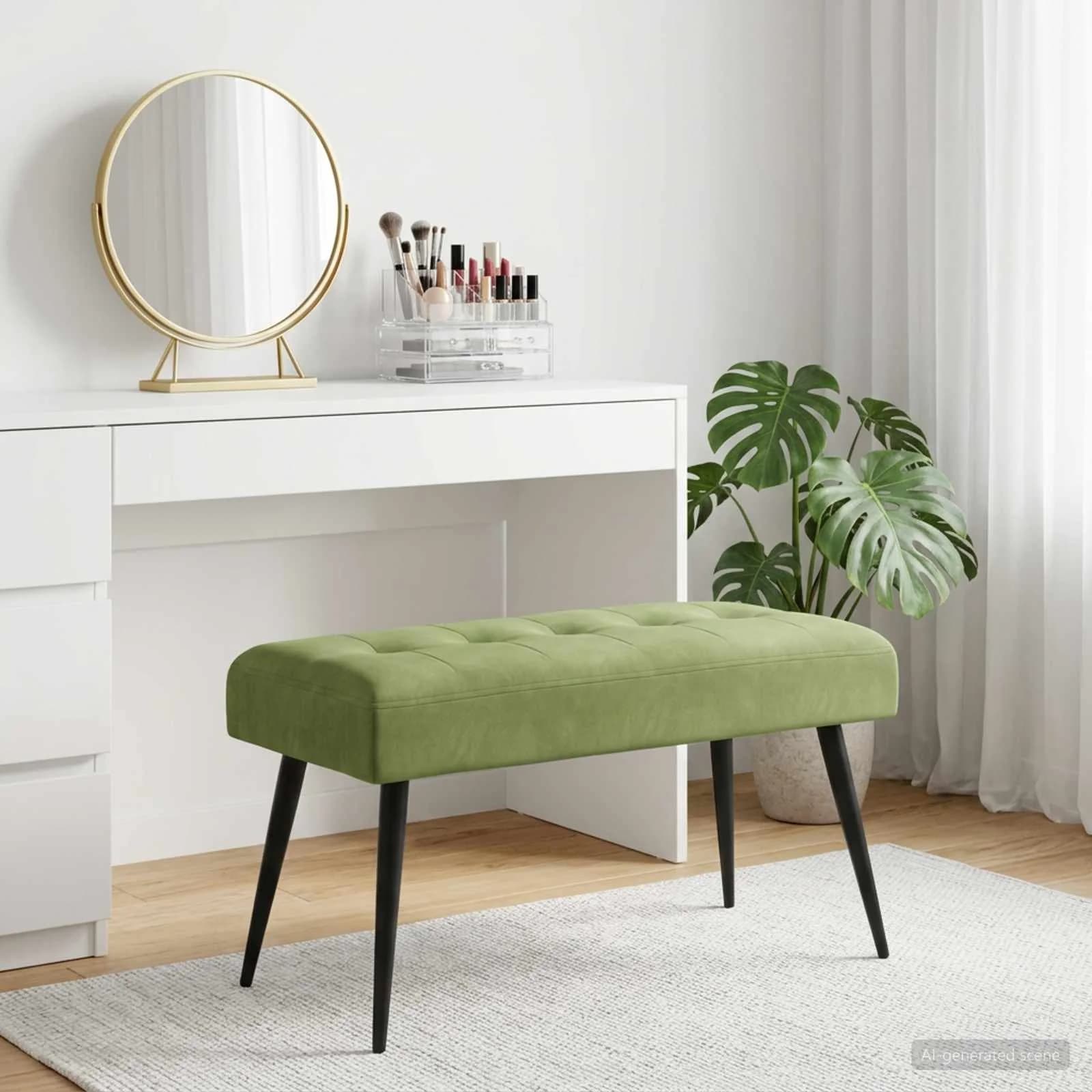 Klop s gumbnim oblazinjenjem Svetlo zelena 80 x 40 x 46 cm - slika 3