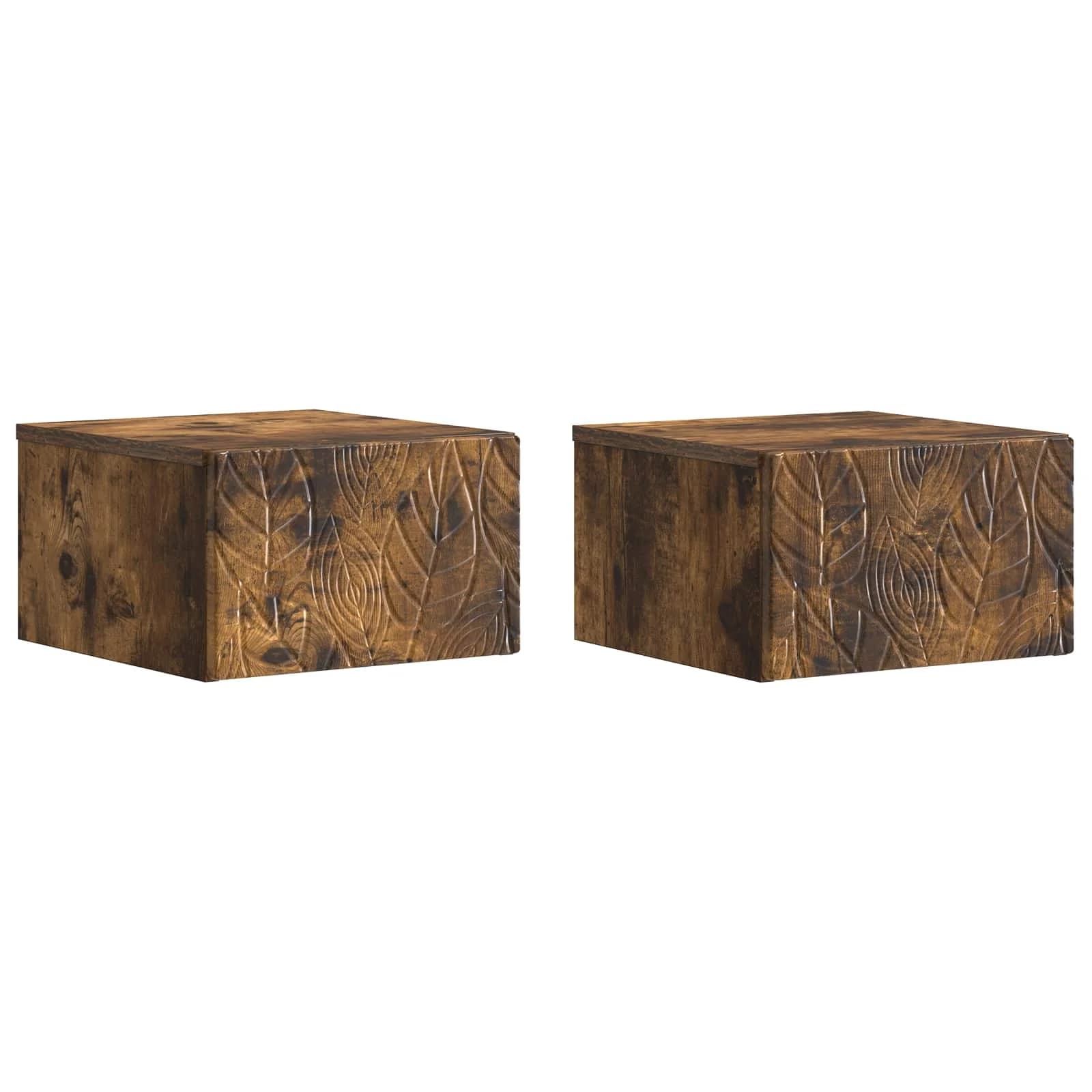 Stenski nočni omarici 2 kos Dimljen hrast 49 x 34,5 x 20 cm - slika 2