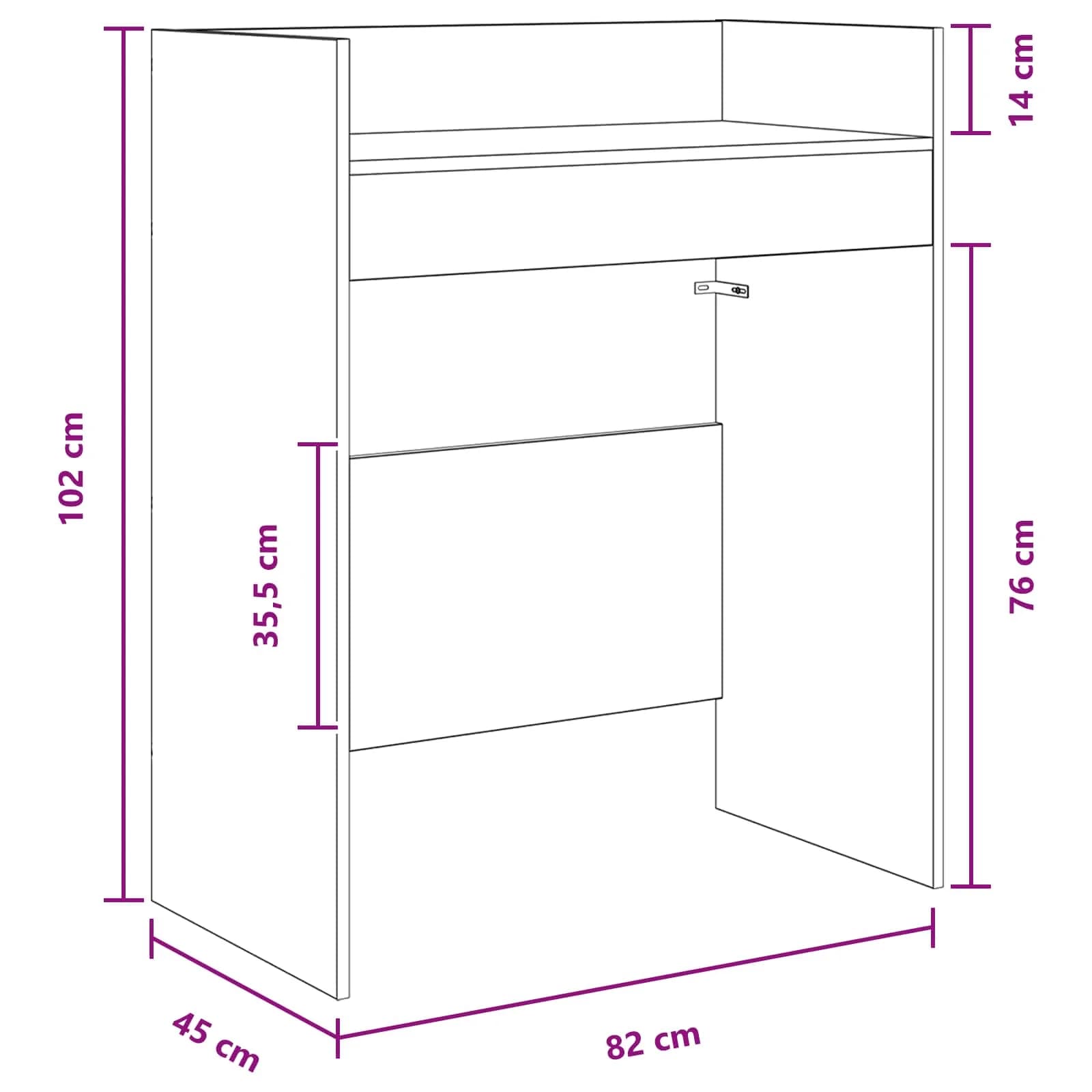 DJ miza Bela 82 x 45 x 102 cm Inženirski les - slika 9