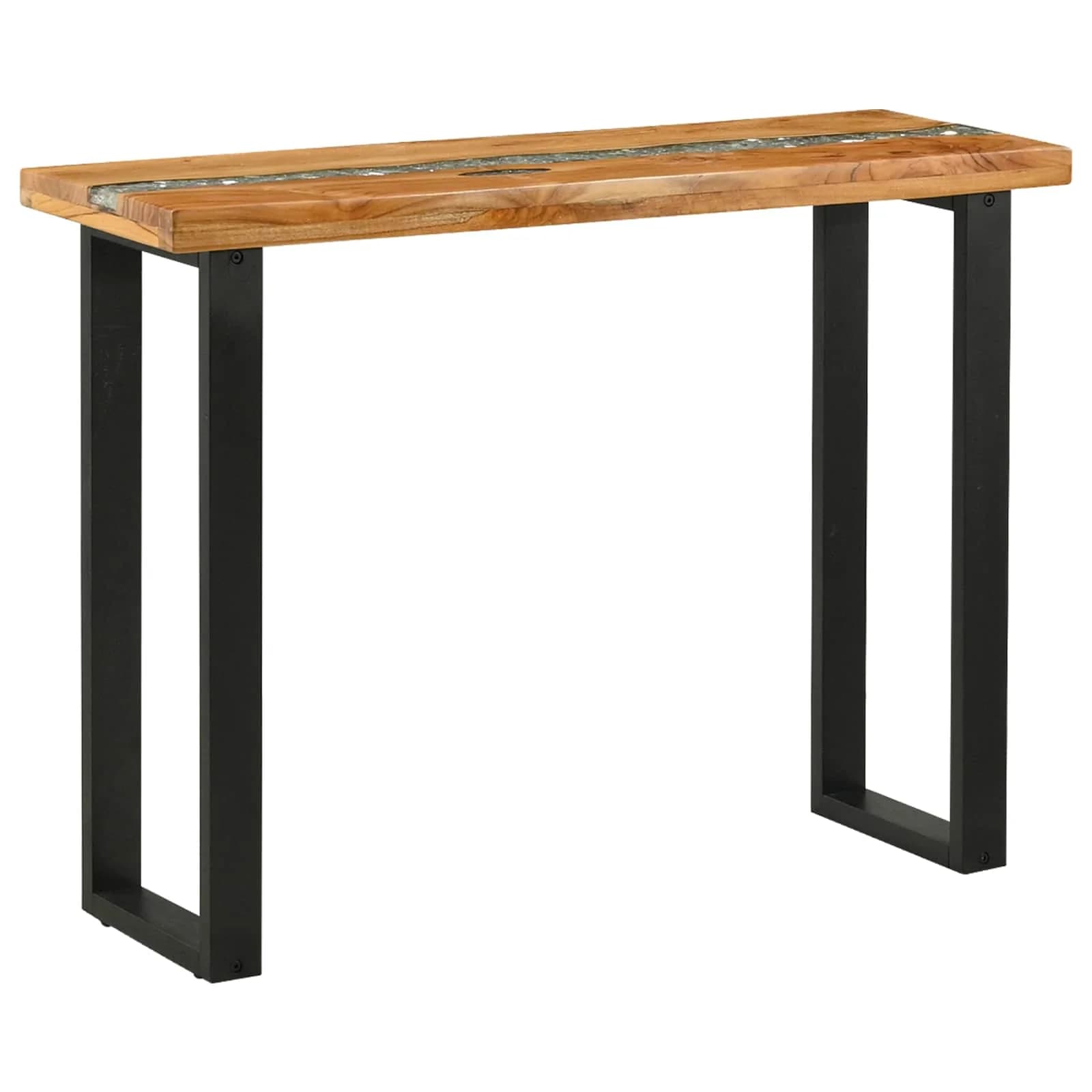 Konzolna miza Rjava 100 x 35 x 75 cm Trden tikov les - slika 2