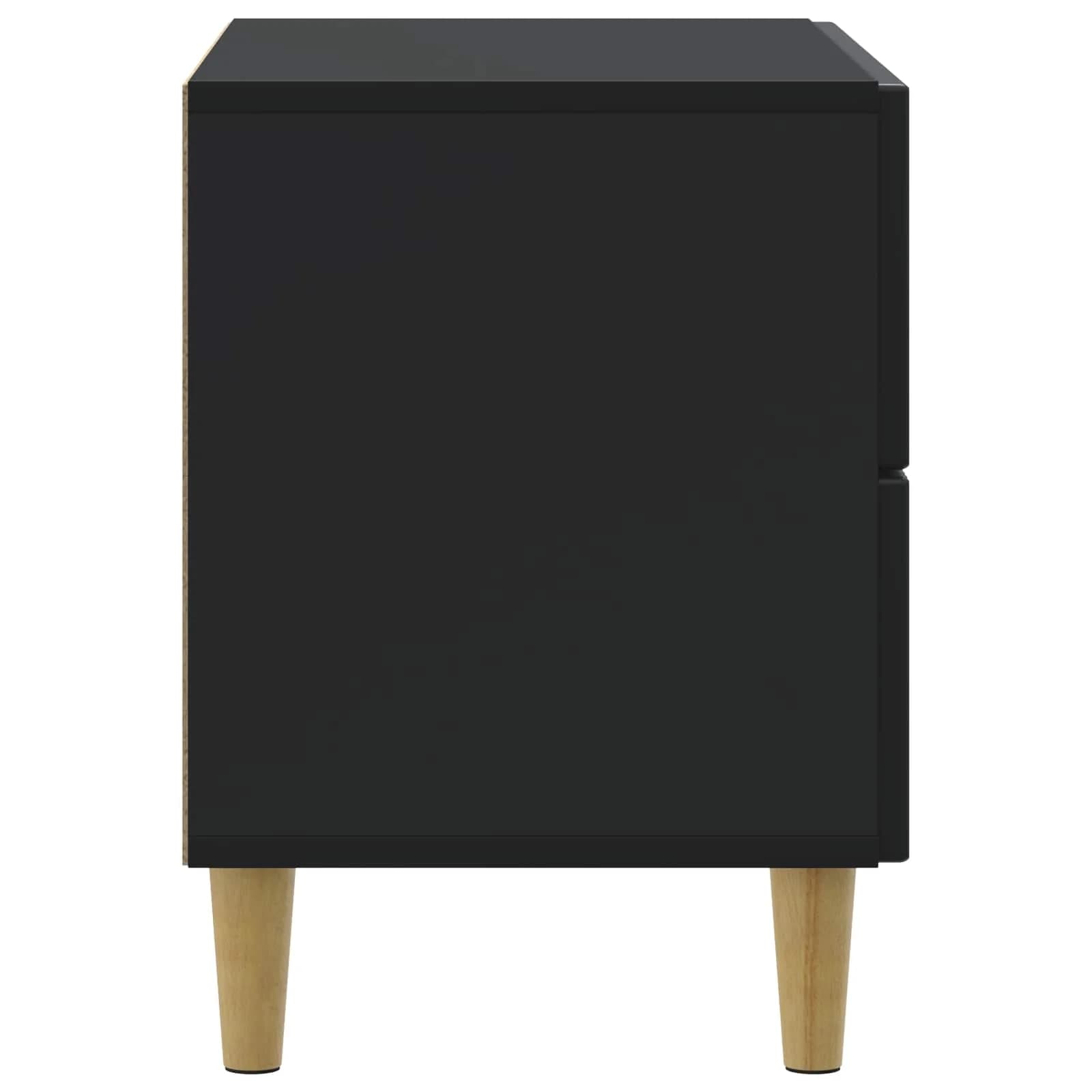 Nočna omarica s predalom Črna 62 x 34,5 x 48 cm Inženirski les - slika 6