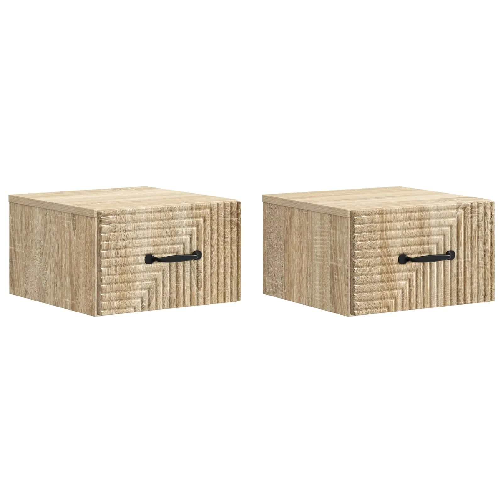 Stenski nočni omarici 2 kos Sonoma hrast 34,5 x 33 x 20 cm - slika 2