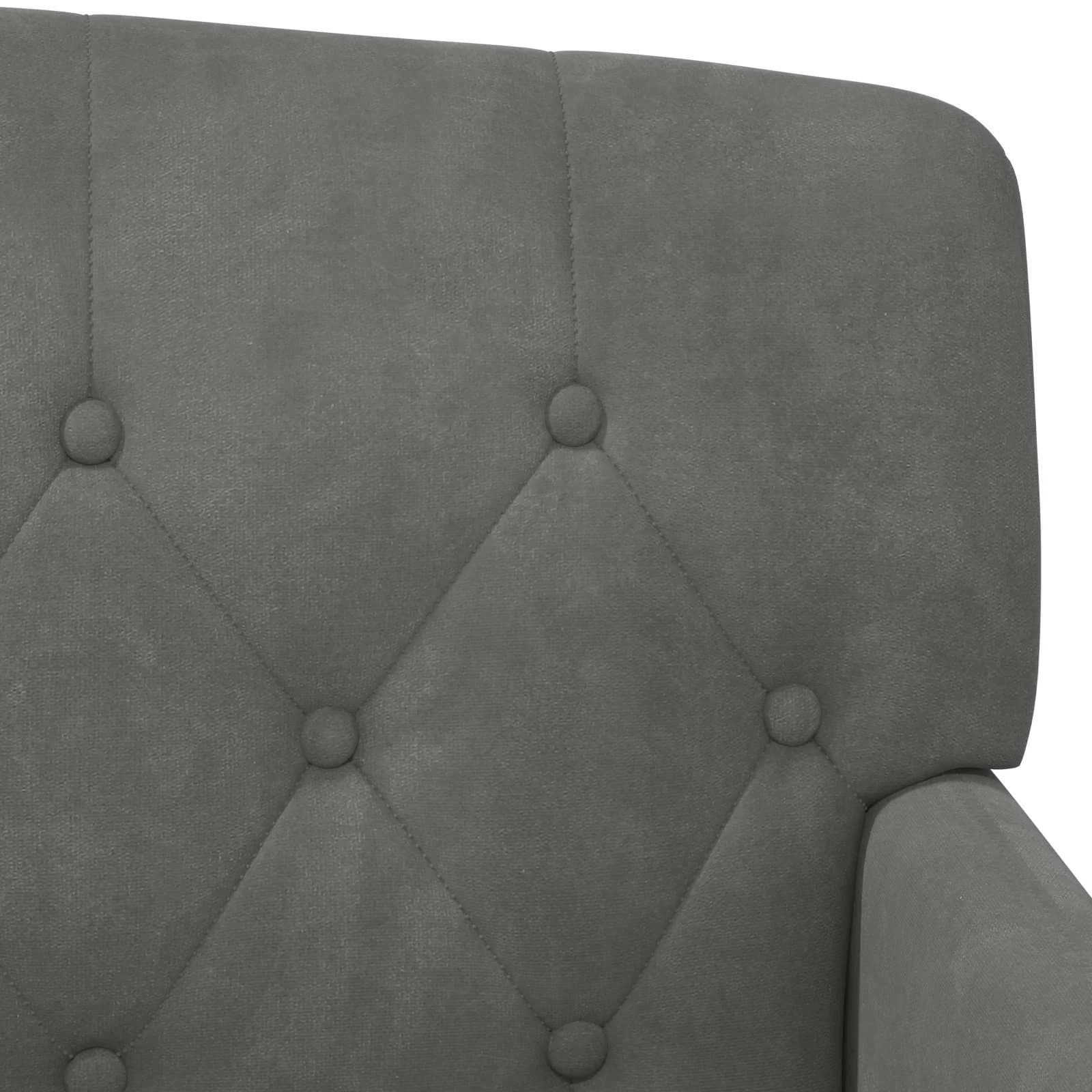 Dvojnica s gumbi Temno siva 111 x 65 x 79 cm Žamet - slika 7