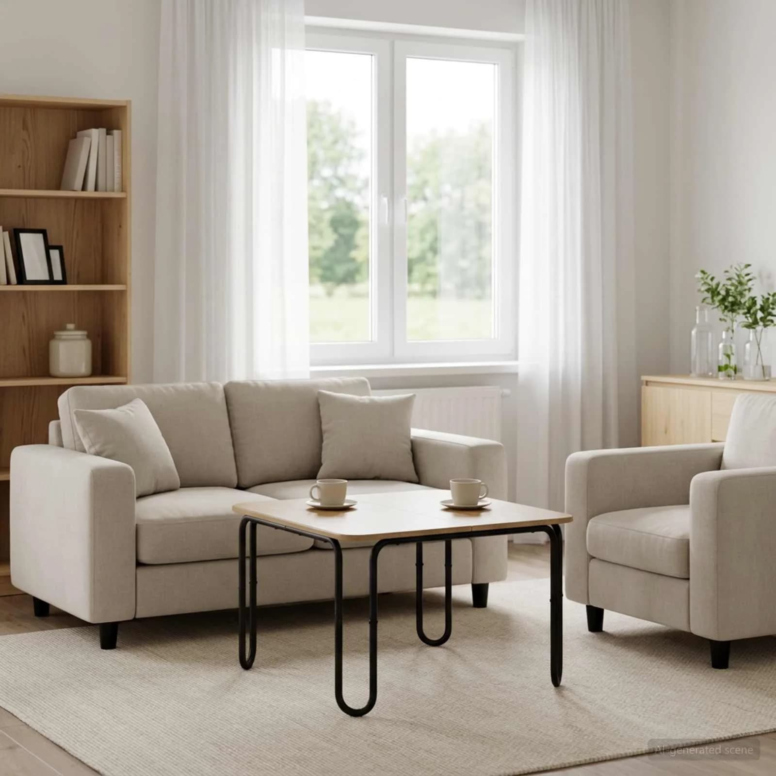 Klubska miza Artisan hrast 100 x 100 x 45 cm Inženirski les