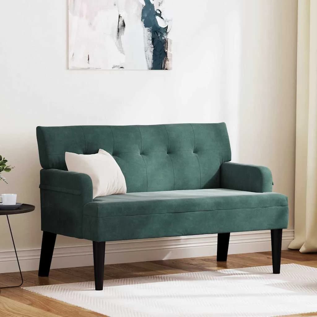 Chesterfield klop Temno zelena 112 x 65,5 x 75 cm Žamet