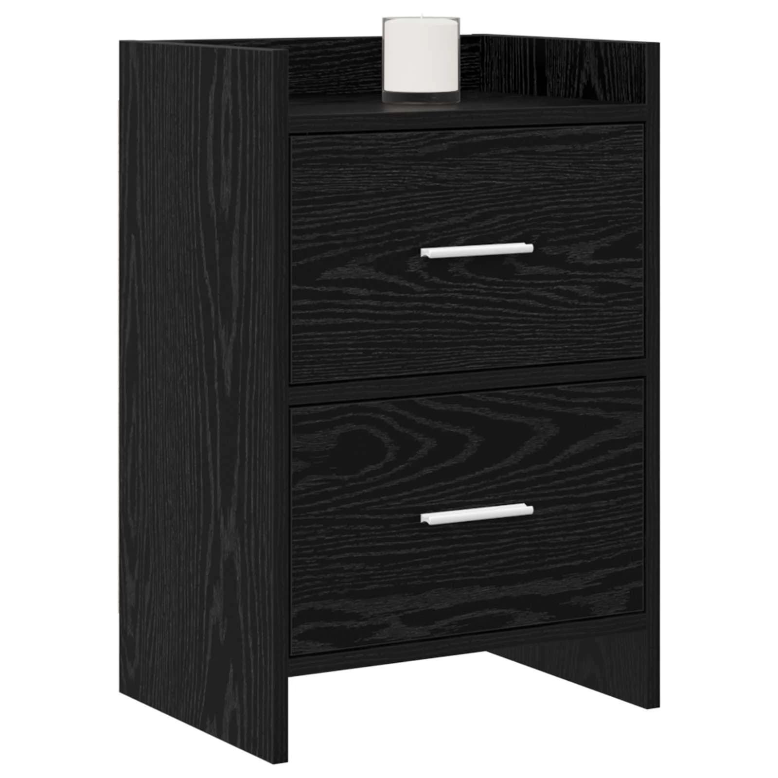 Posteljne mize 2 kos Črni hrast 40 x 30 x 60 cm Inženirski les - slika 2