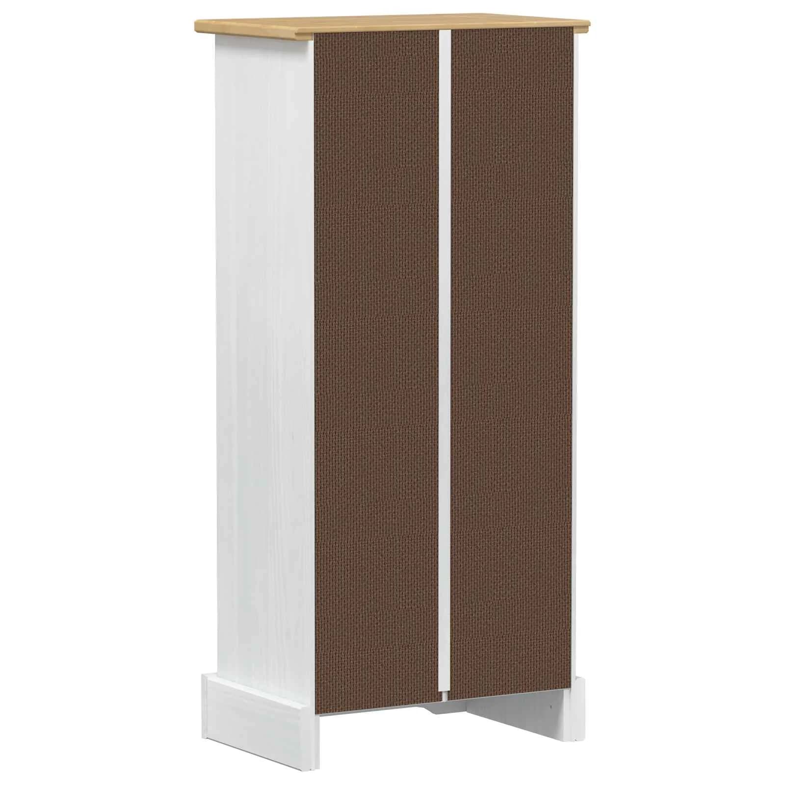 Knjižna omara Bela 46 x 29 x 100 cm Masivno borovo les - slika 6