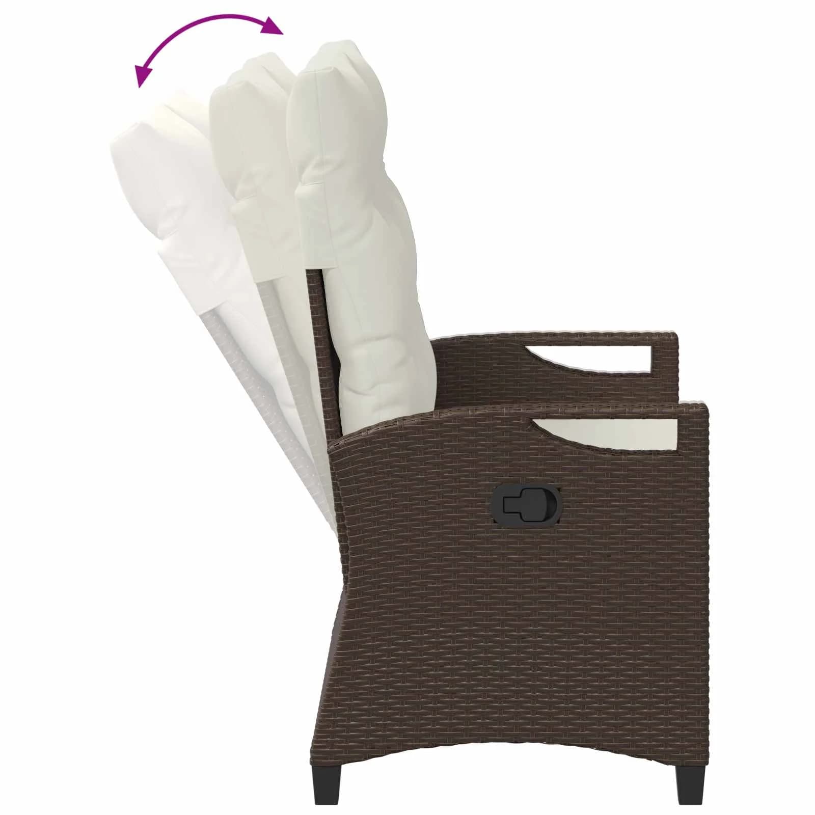 Vrtna klop Rjava in krem 105 x 60 x 112 cm Jeklo in poliestren - slika 9